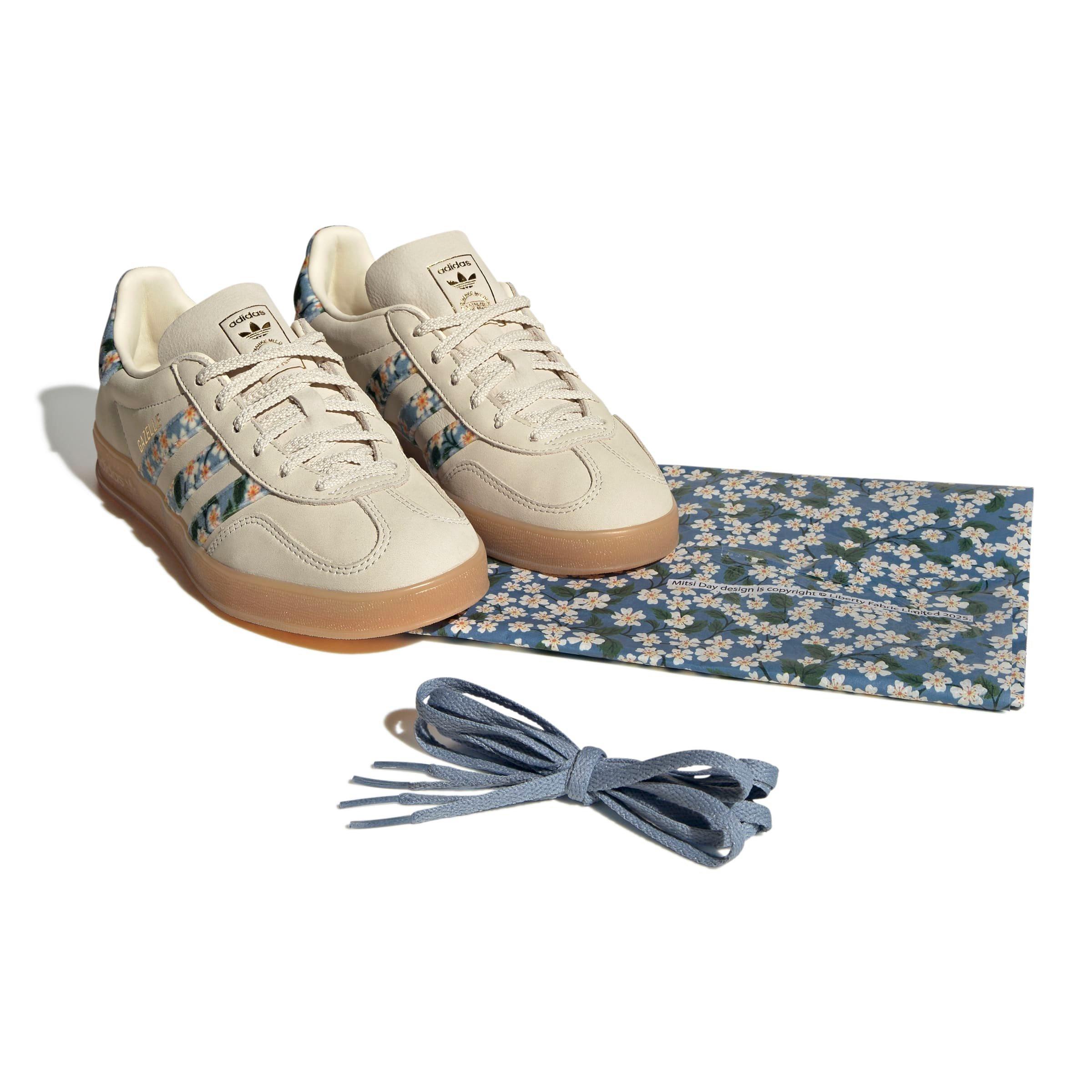 adidas Gazelle Indoor x Liberty London Shoes - Women's - White / Gold / Blue - 8