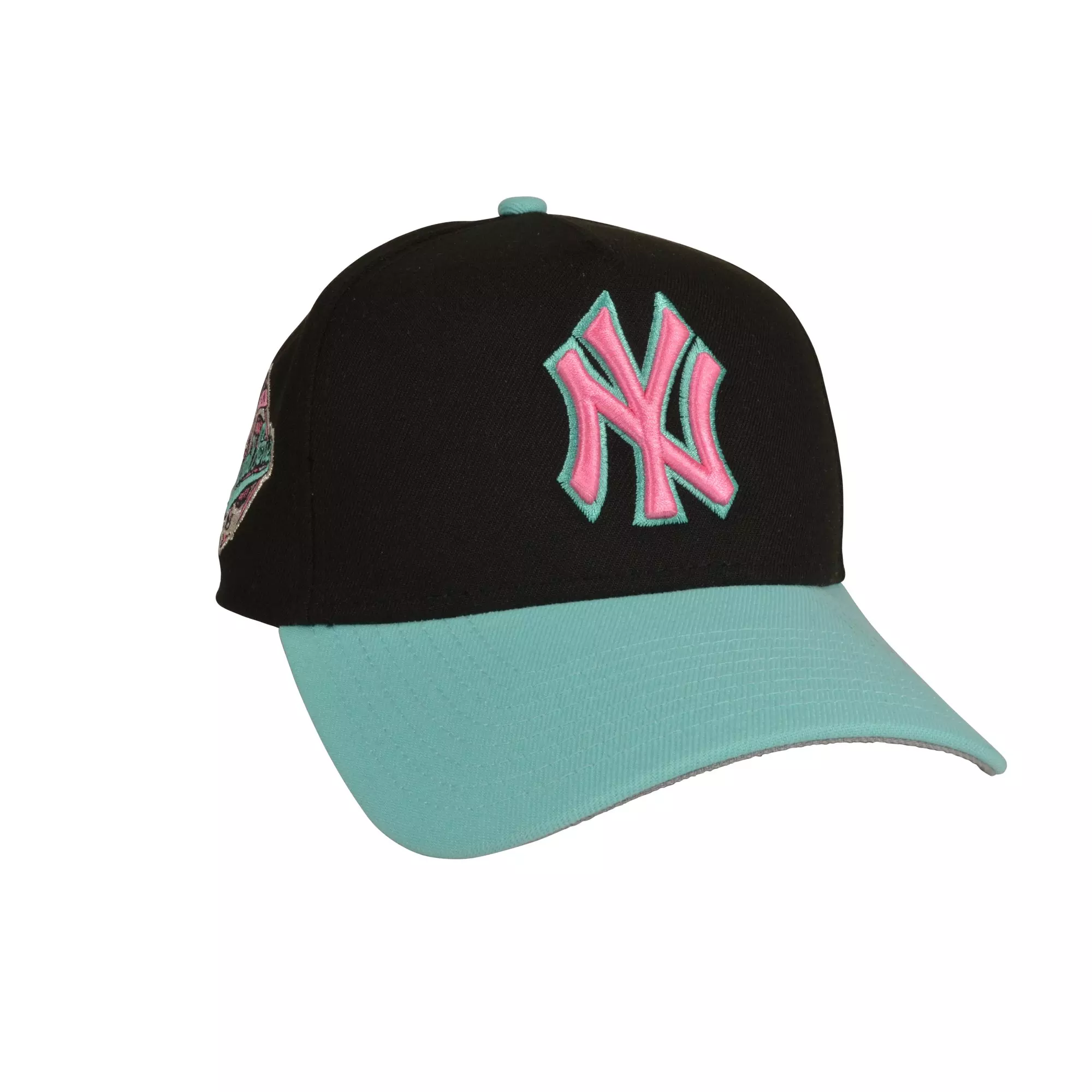 New Era New York Yankees 9FORTY A-Frame Snapback Hat-Teal/Pink - TEAL