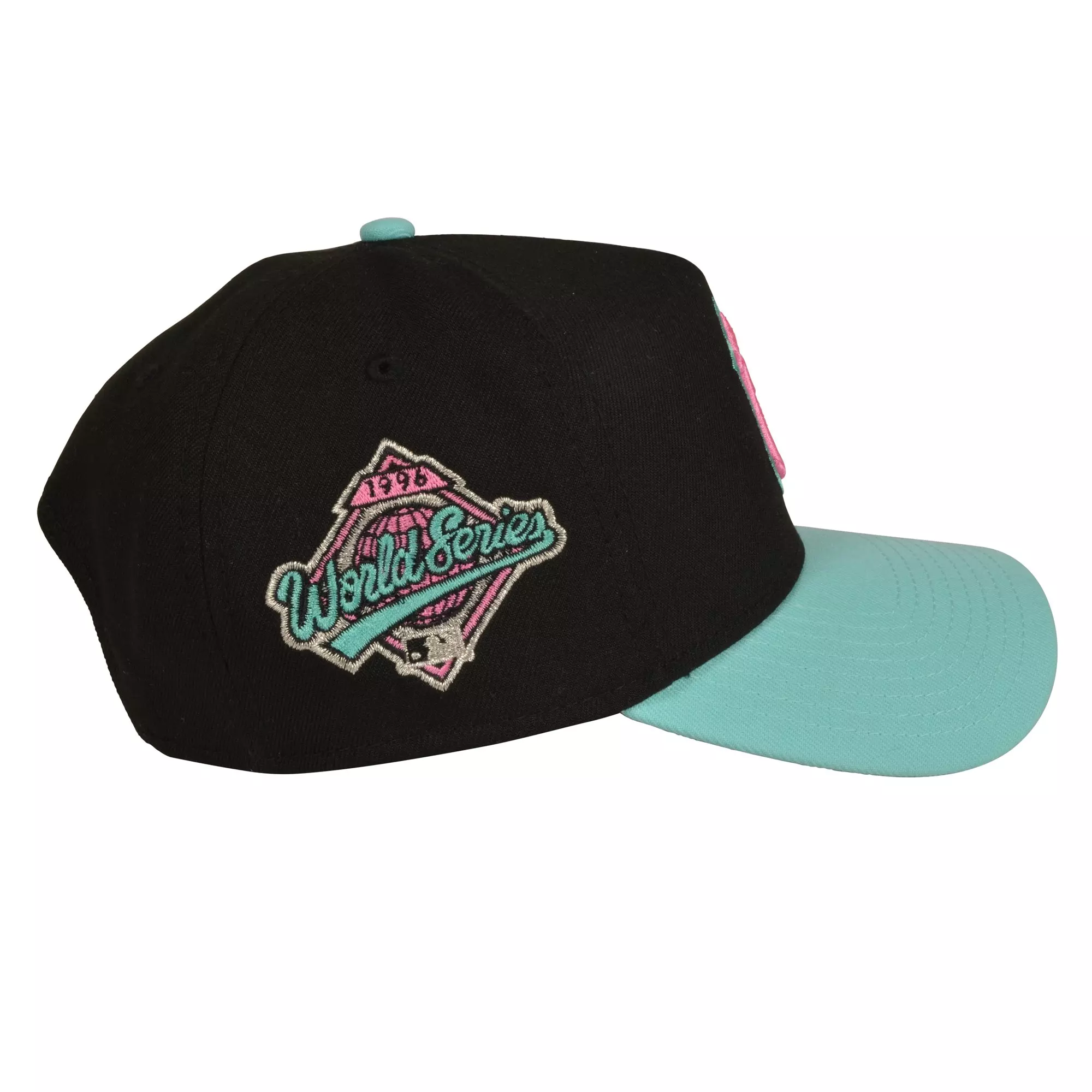 New Era New York Yankees 9FORTY A-Frame Snapback Hat - Teal/Pink - TEAL