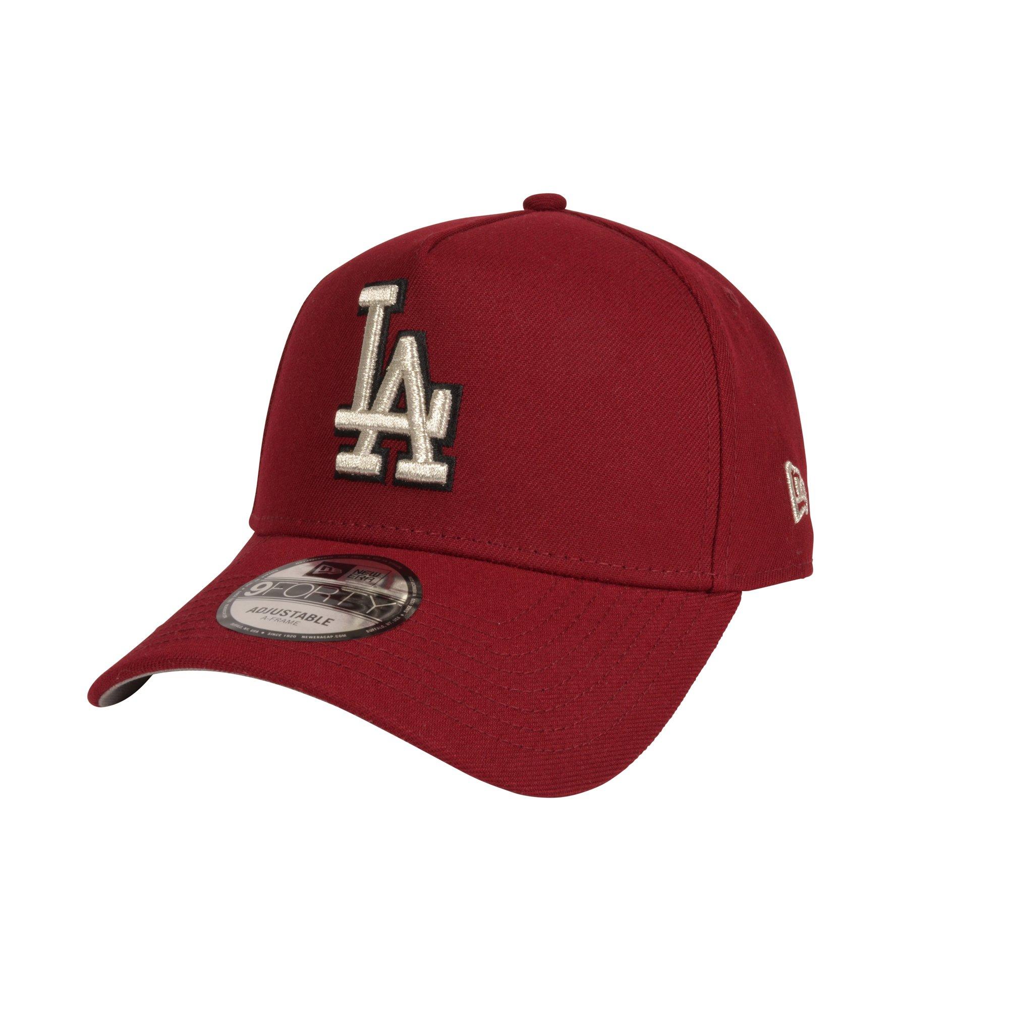 New Era Los Angeles Dodgers 9FORTY A-Frame Snapback Hat - Maroon/Grey - MAROON/GREY Thumbnail View 1