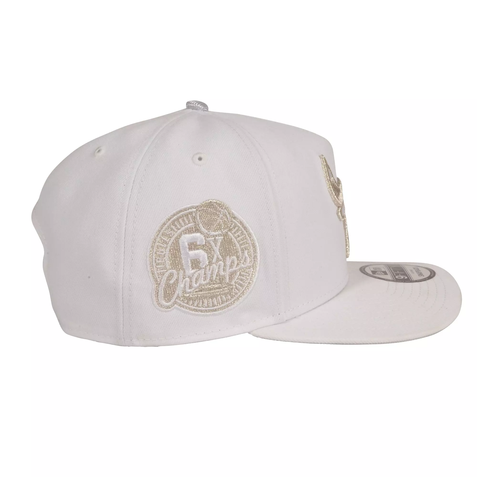 New Era Chicago Bulls 9FIFTY A-Frame 6X Champs Snapback Hat - White/Silver - WHITE/SILVER