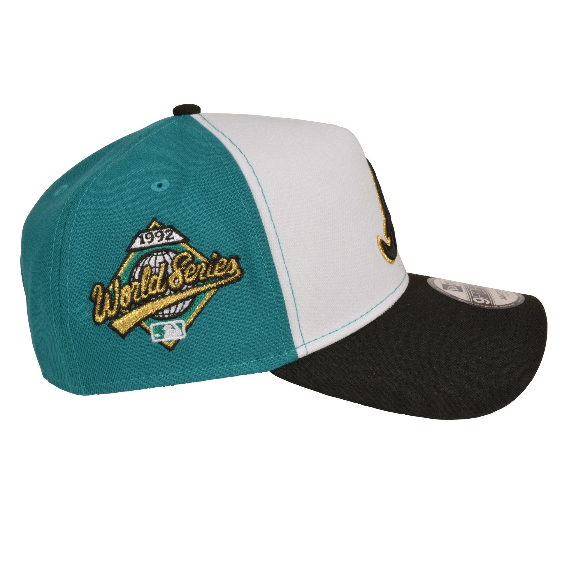 New Era Atlanta Braves 9FORTY A-Frame Snapback Hat - White/Black/Green - WHITE/BLACK/GREEN Thumbnail View 3