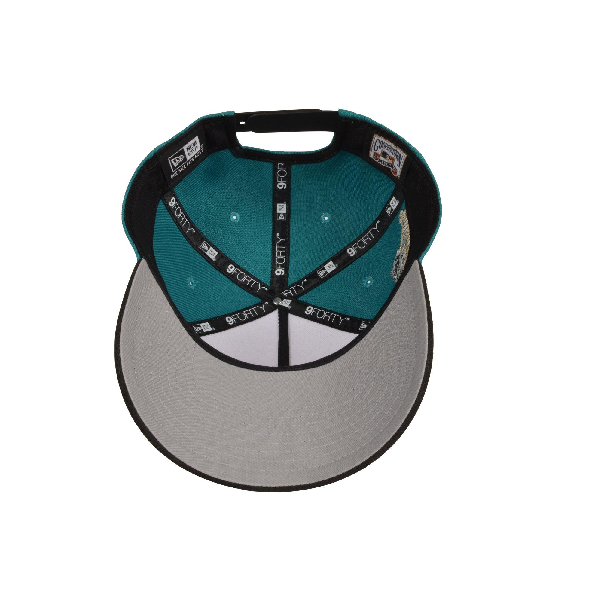 New Era Atlanta Braves 9FORTY A-Frame Snapback Hat - White/Black/Green - WHITE/BLACK/GREEN Thumbnail View 5