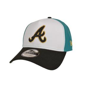 New Era Atlanta Braves 9FORTY A-Frame Snapback Hat-White/Black/Green