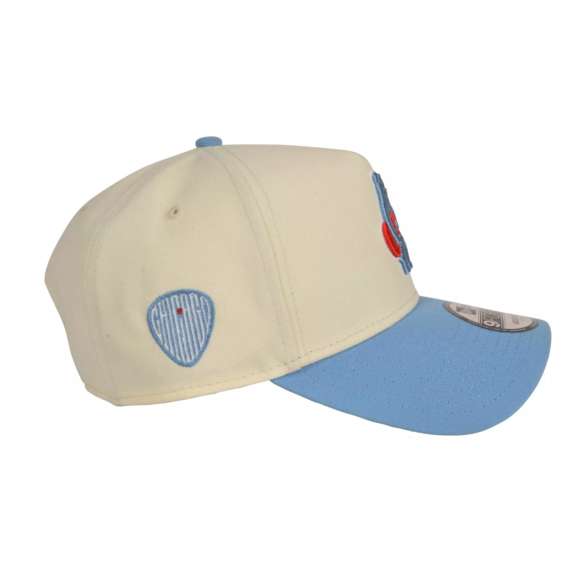 New Era Chicago Cubs 9FORTY A-Frame Snapback Hat-Cream/Light Blue - LT BLUE