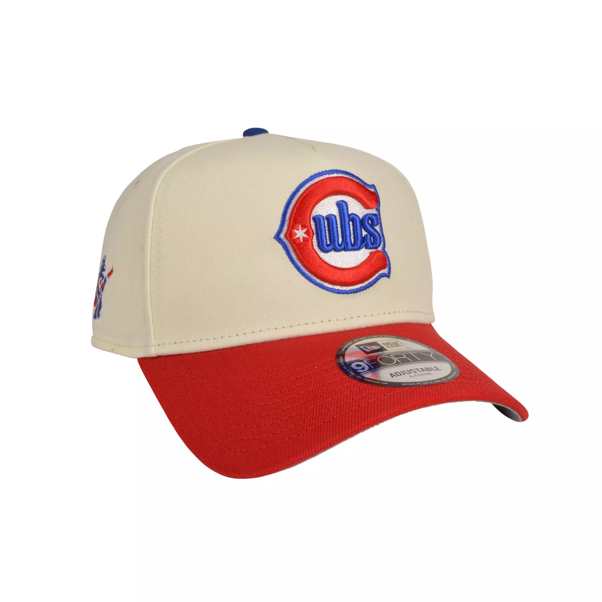 New Era Chicago Cubs 9FORTY A-Frame Snapback Hat-Cream/Red - CREAM/RED