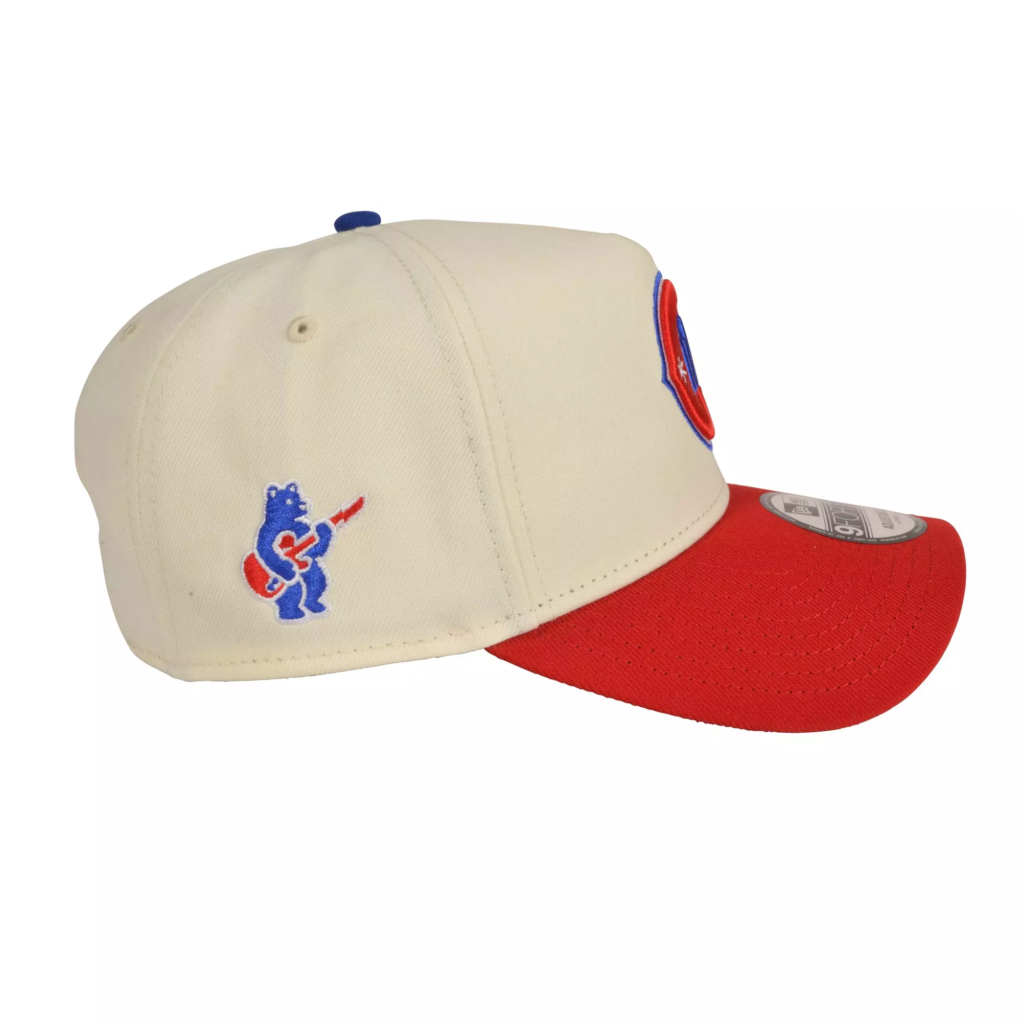 New Era Chicago Cubs 9FORTY A-Frame Snapback Hat - Cream/Red - CREAM/RED