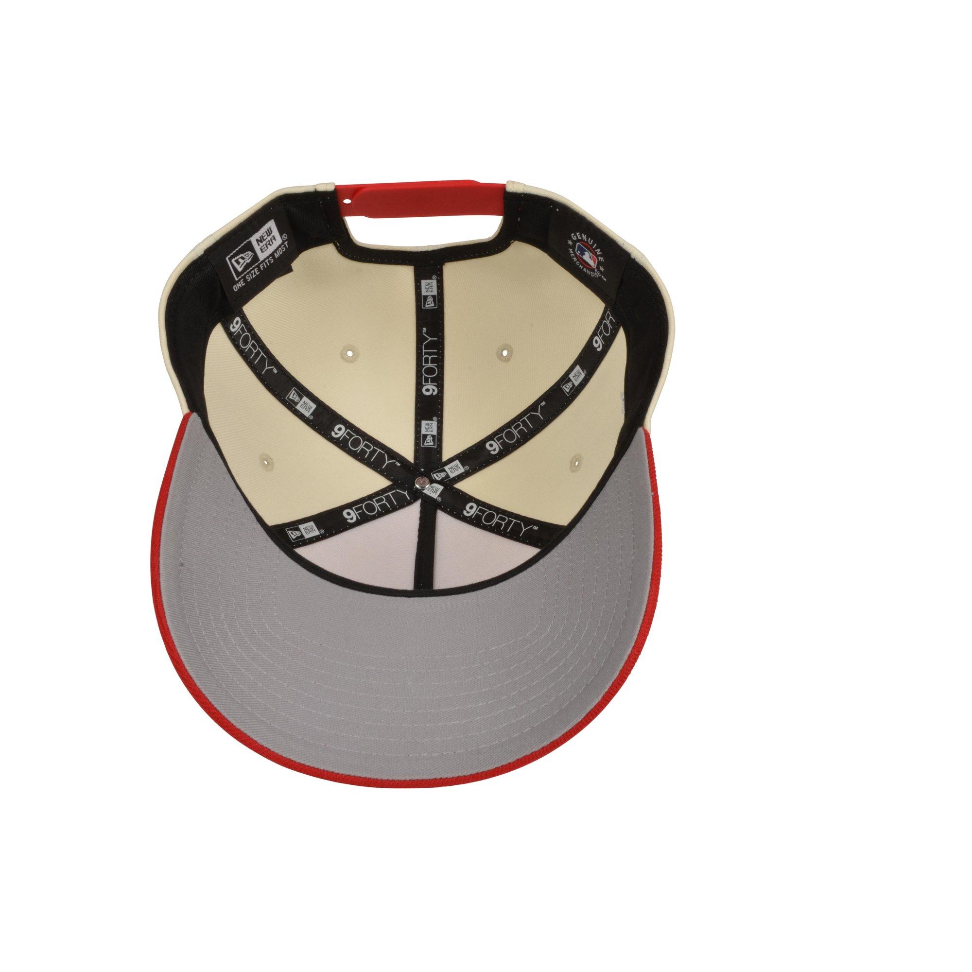 New Era Chicago Cubs 9FORTY A-Frame Snapback Hat - Cream/Red - CREAM/RED Thumbnail View 5