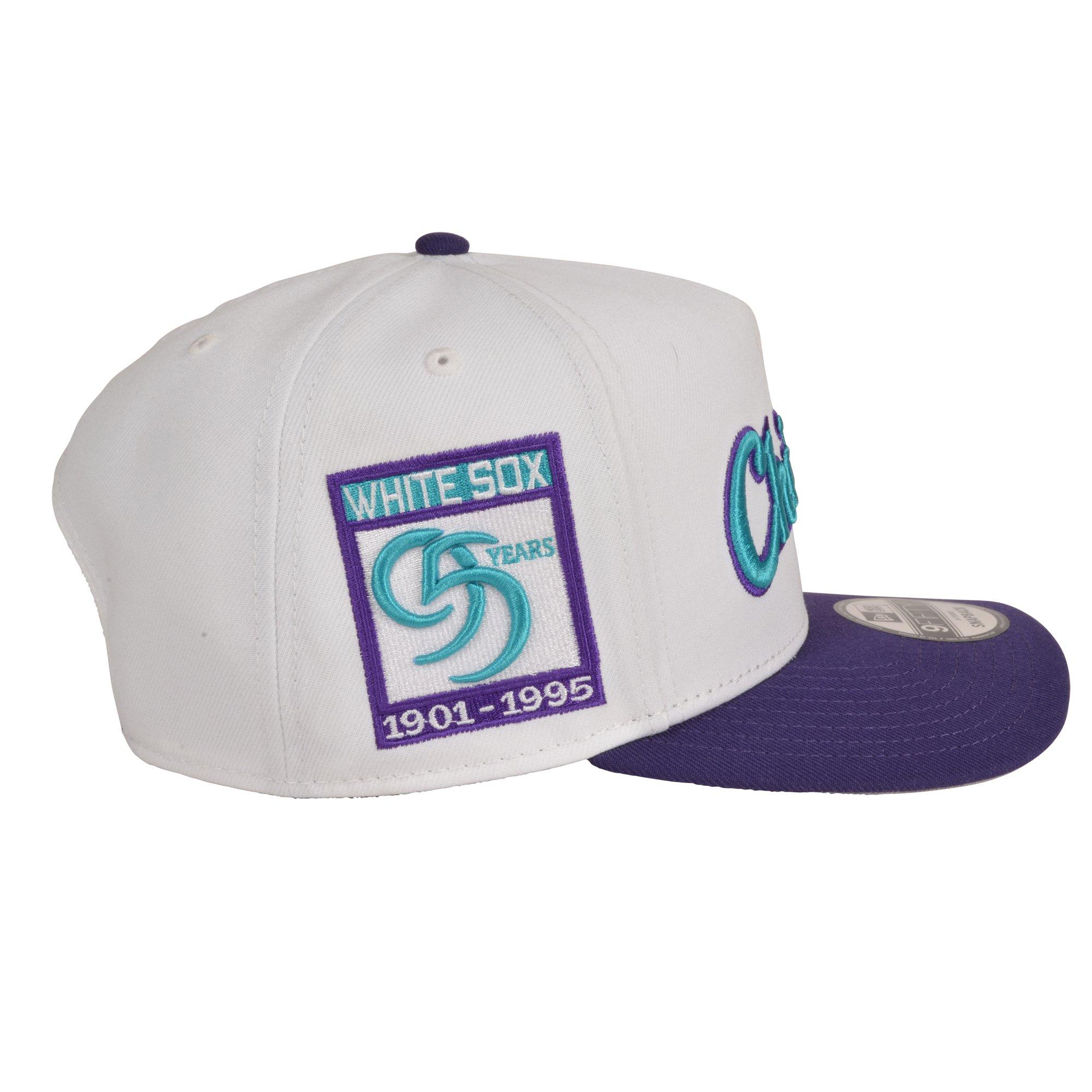 New Era Chicago White Sox 9FIFTY A-Frame Grape V Snapback Hat - White/Purple/Teal - WHITE/PURPLE/TURQUOISE Thumbnail View 3