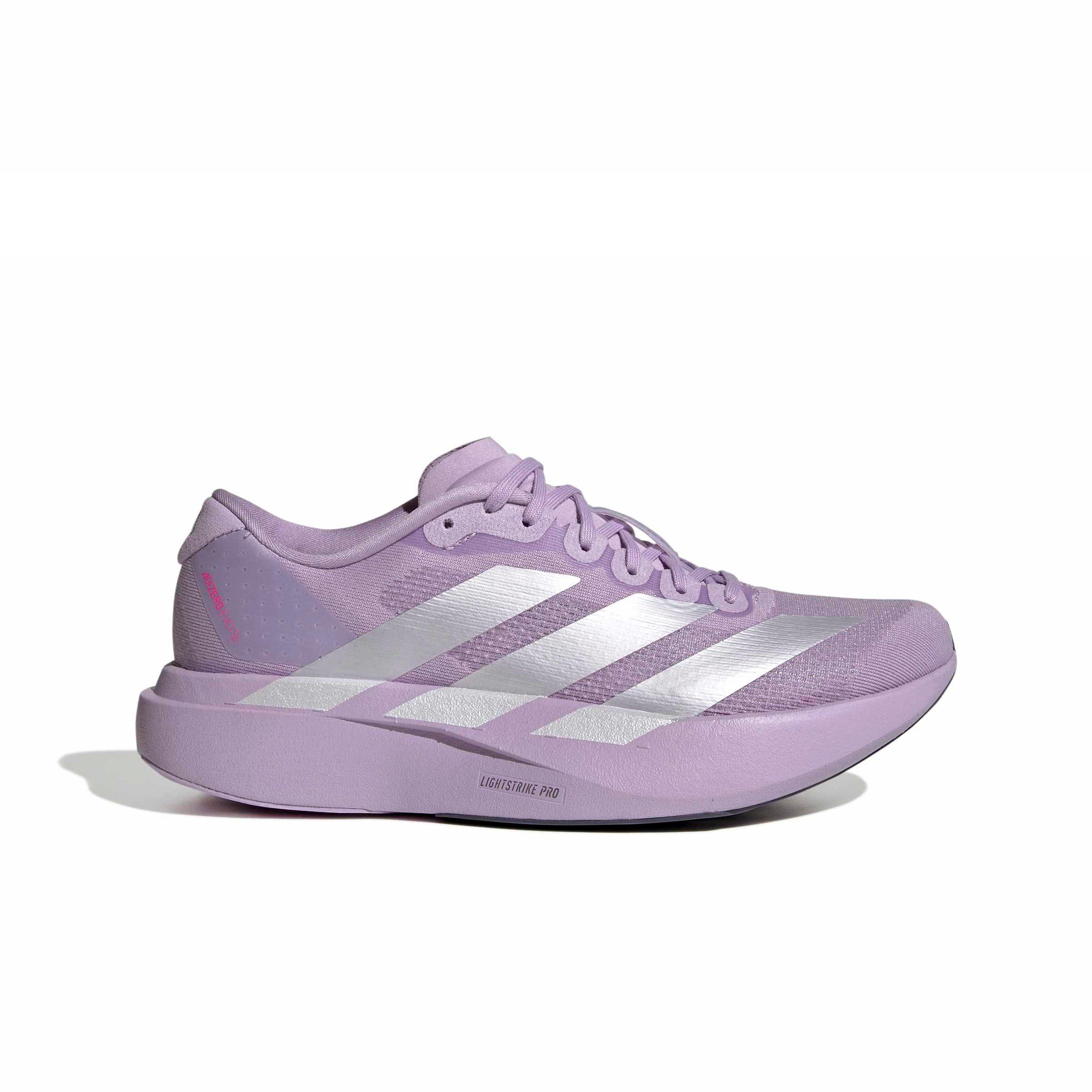 adidas Adizero EVO SL "Powder Plum/Shock Pink/Metallic" Women's Running Shoe - PURPLE Thumbnail View 1