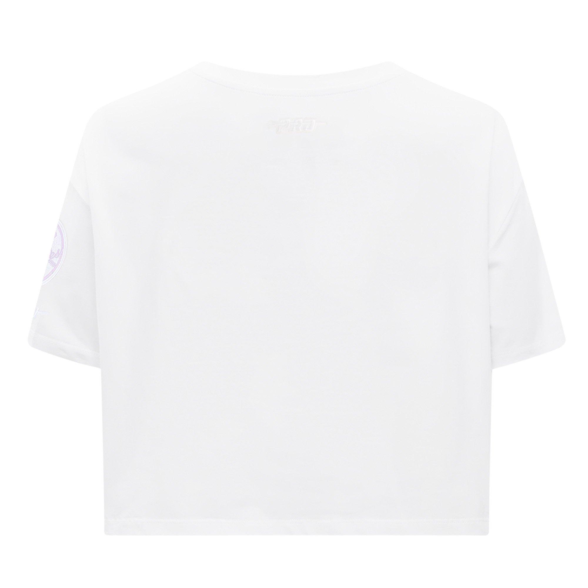 Pro Standard Women's New York Yankees Hologram Boxy Tee-White - WHITE Thumbnail View 4