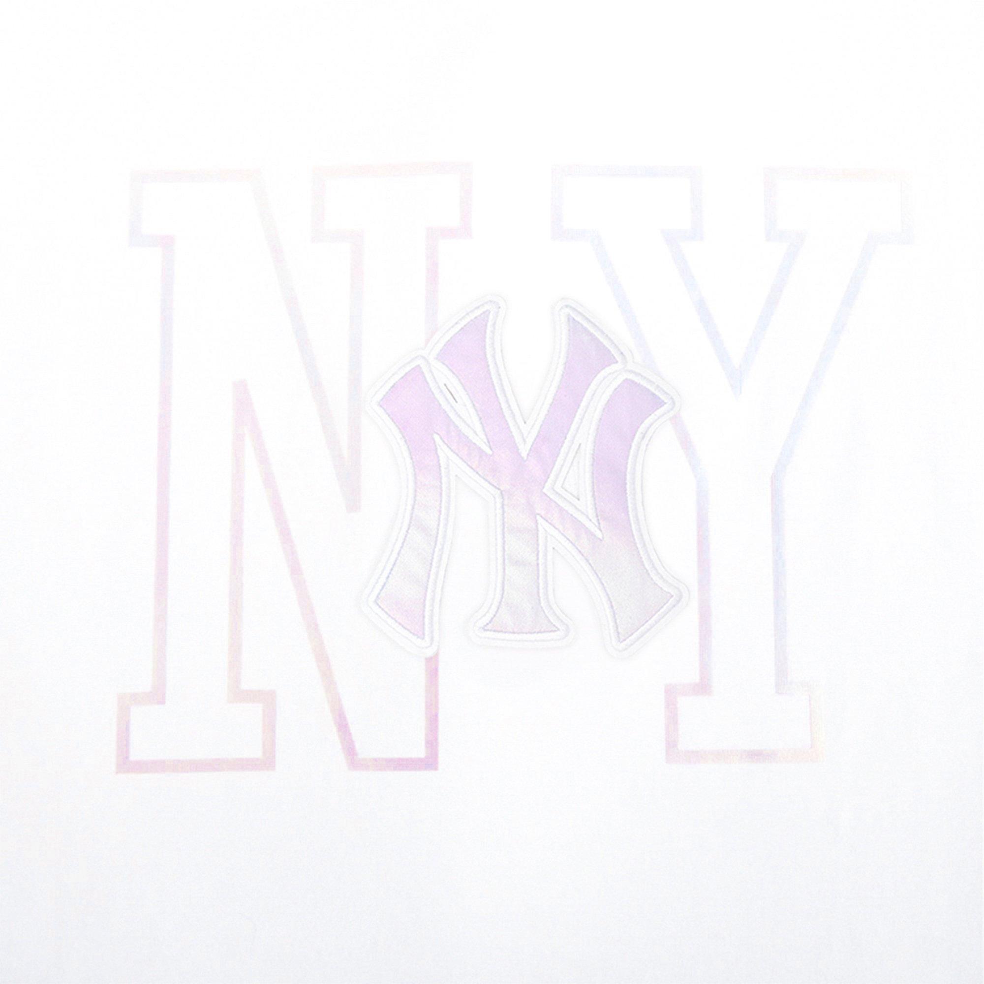 Pro Standard Women's New York Yankees Hologram Boxy Tee-White - WHITE Thumbnail View 5