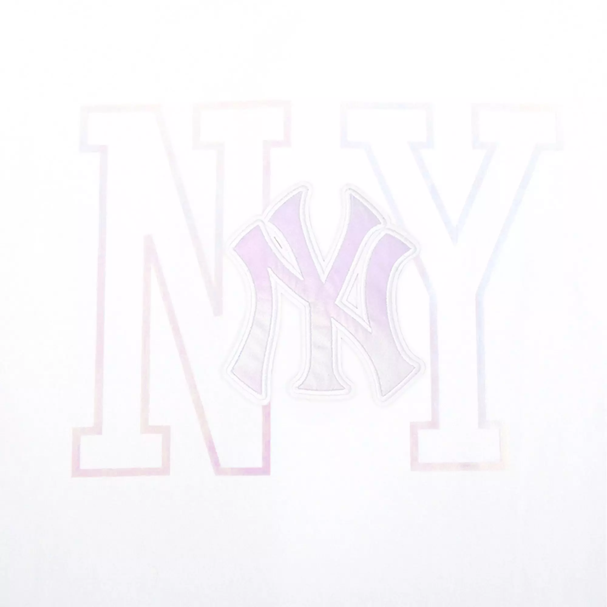 Pro Standard Women's New York Yankees Hologram Boxy Tee-White - WHITE
