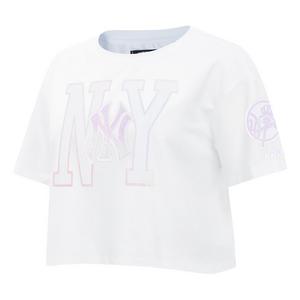 Pro Standard Women's New York Yankees Hologram Boxy Tee-White