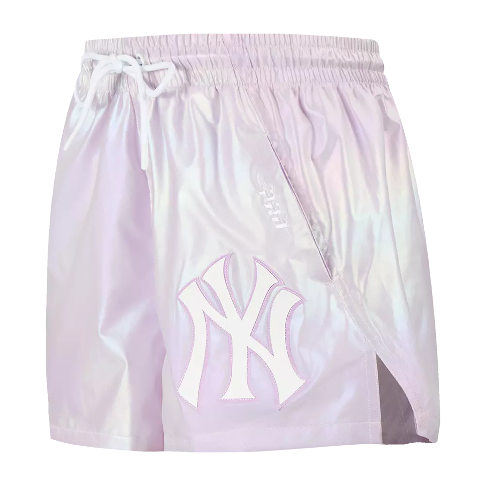 Pro Standard Women's New York Yankees Hologram Woven Shorts-Multicolor - MULTI-COLOR
