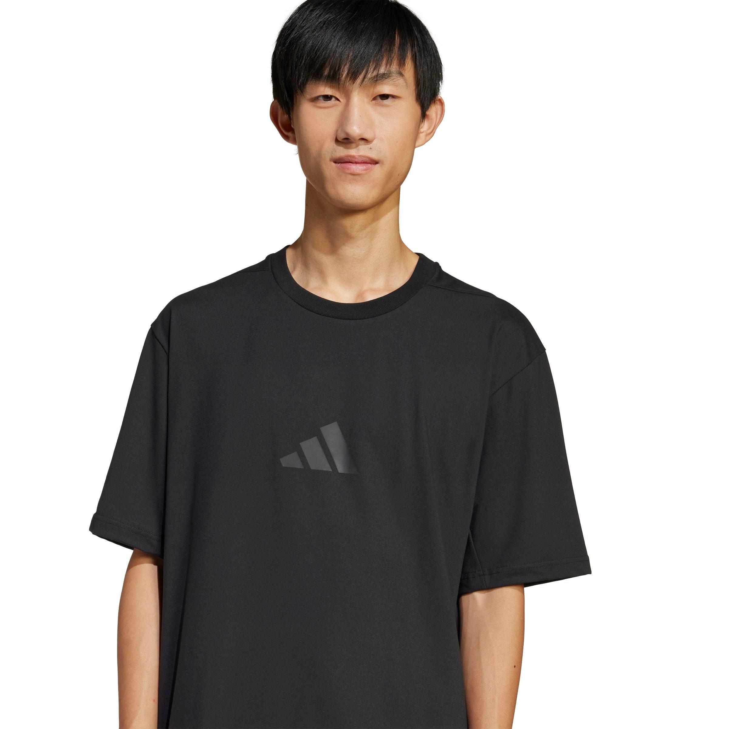 adidas Men's Z.N.E. Loose-Fit Tee - BLACK Thumbnail View 3