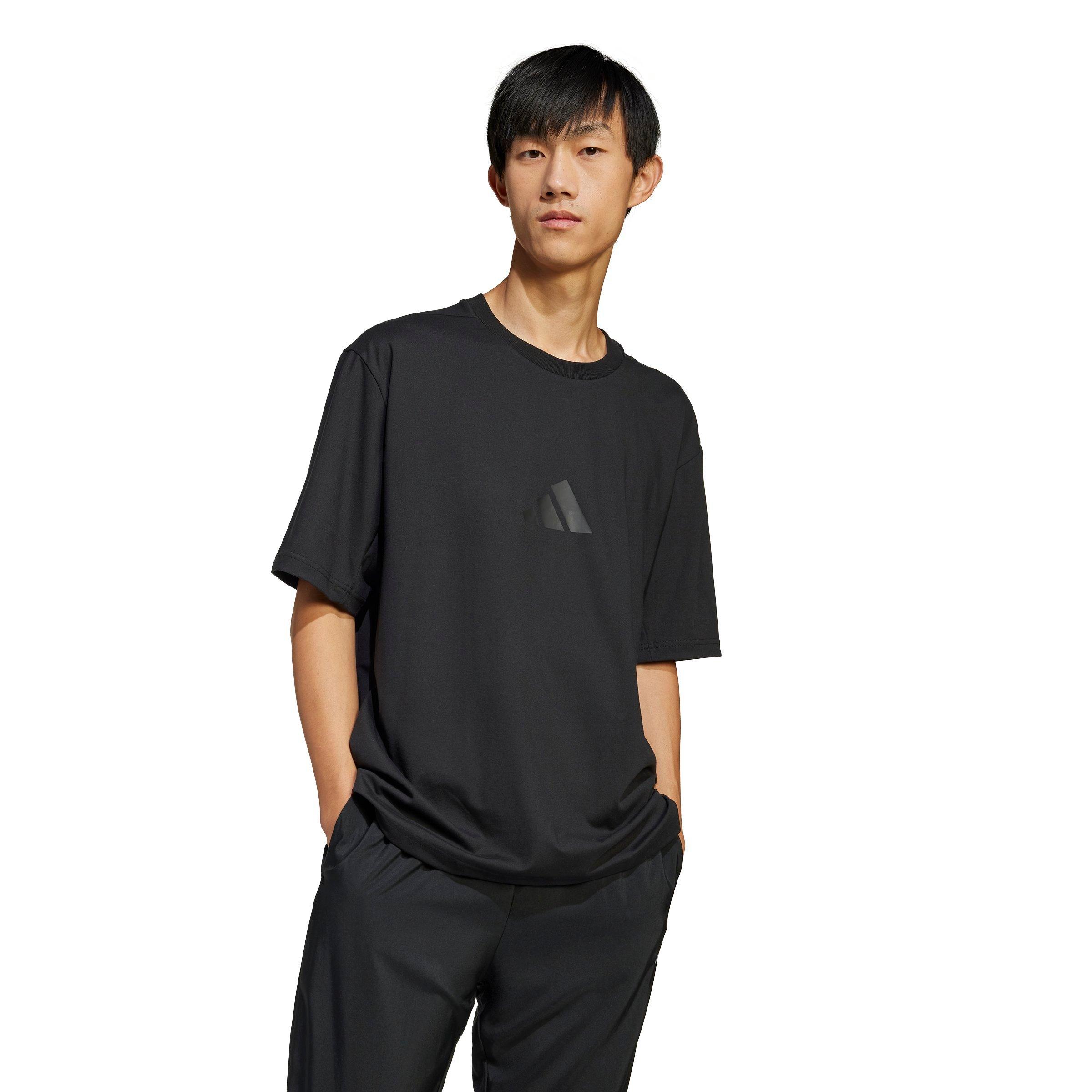 adidas Men's Z.N.E. Loose-Fit Tee - BLACK Thumbnail View 5