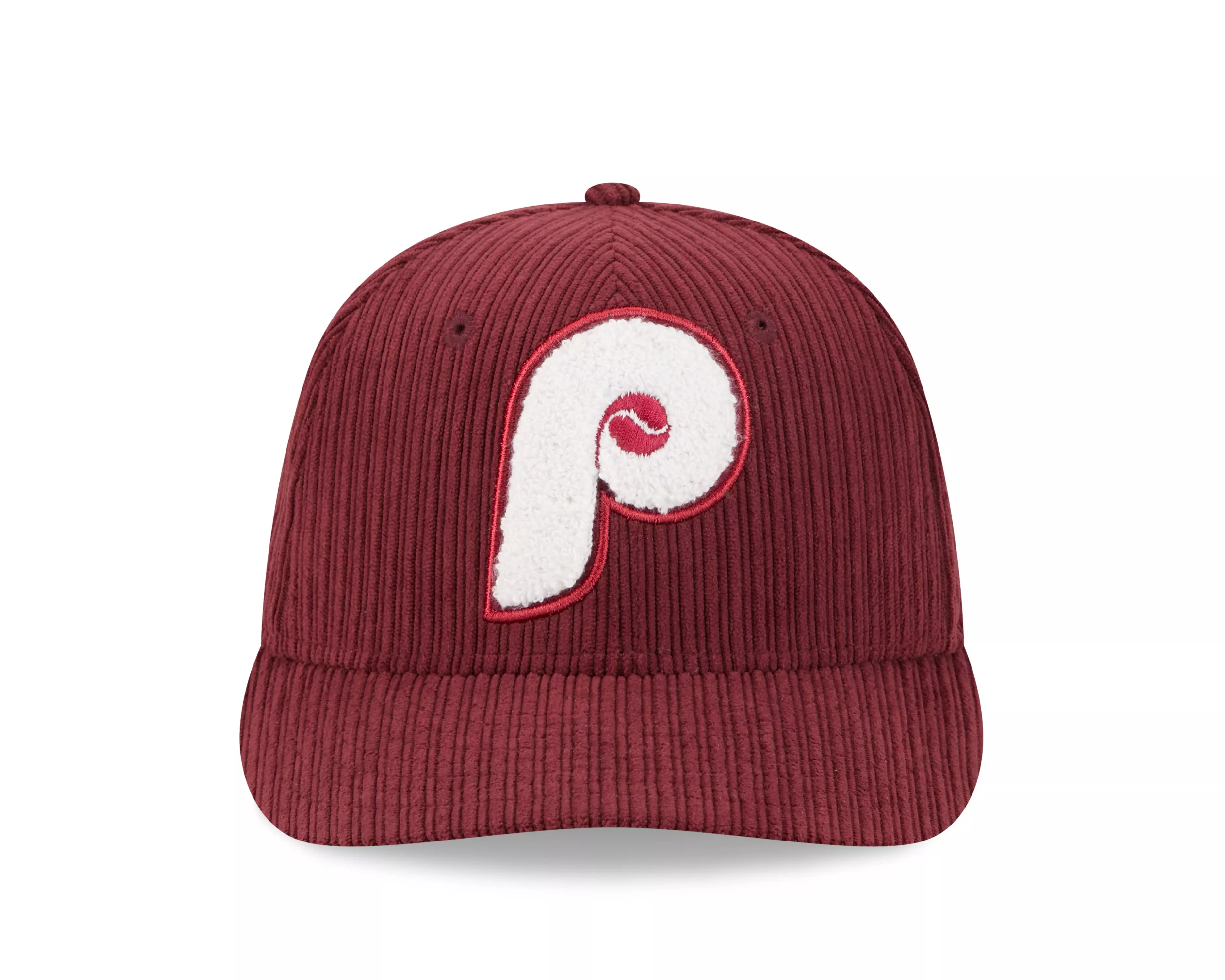 New Era Philadelphia Phillies 59FIFTY Cooperstown Chenille Fitted Hat-Maroon - MAROON
