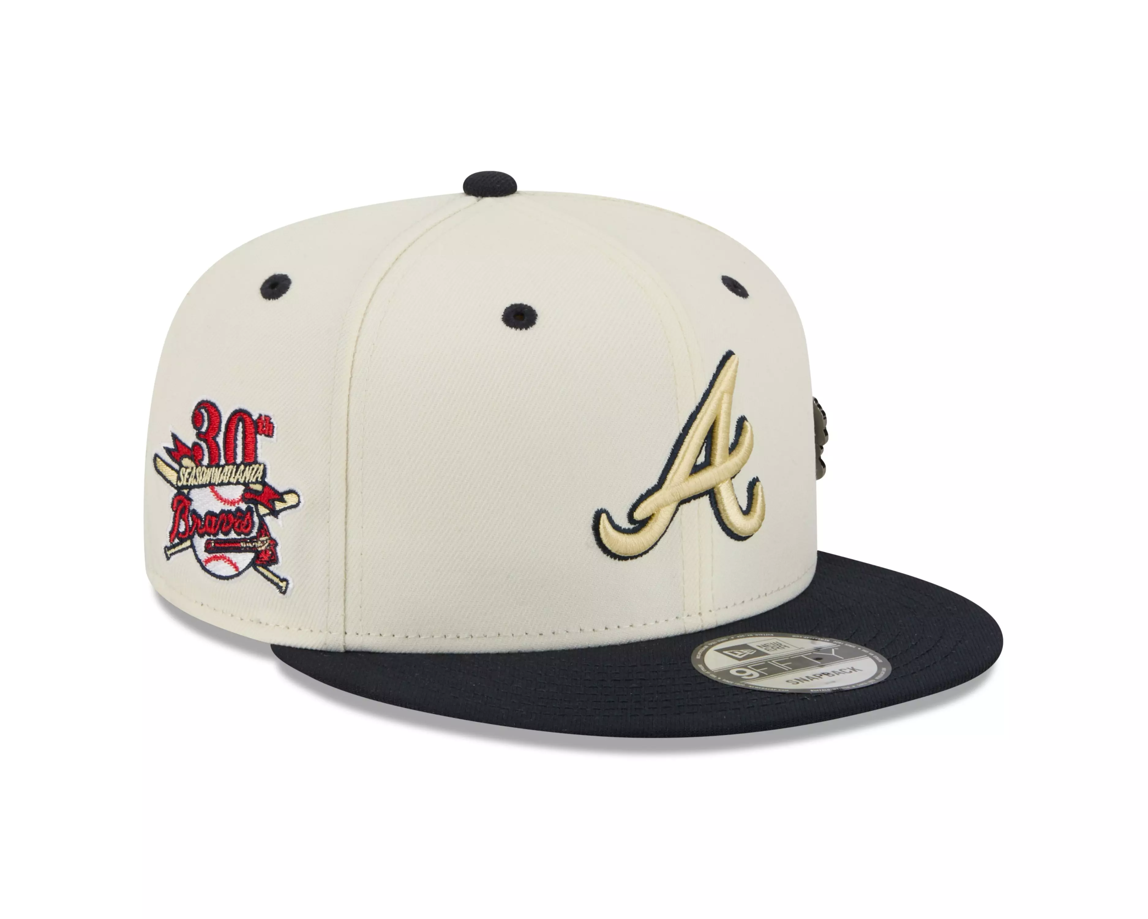 New Era Atlanta Braves 9FIFTY Mascot Pin Snapback Hat-Off-White - OFF-WHITE