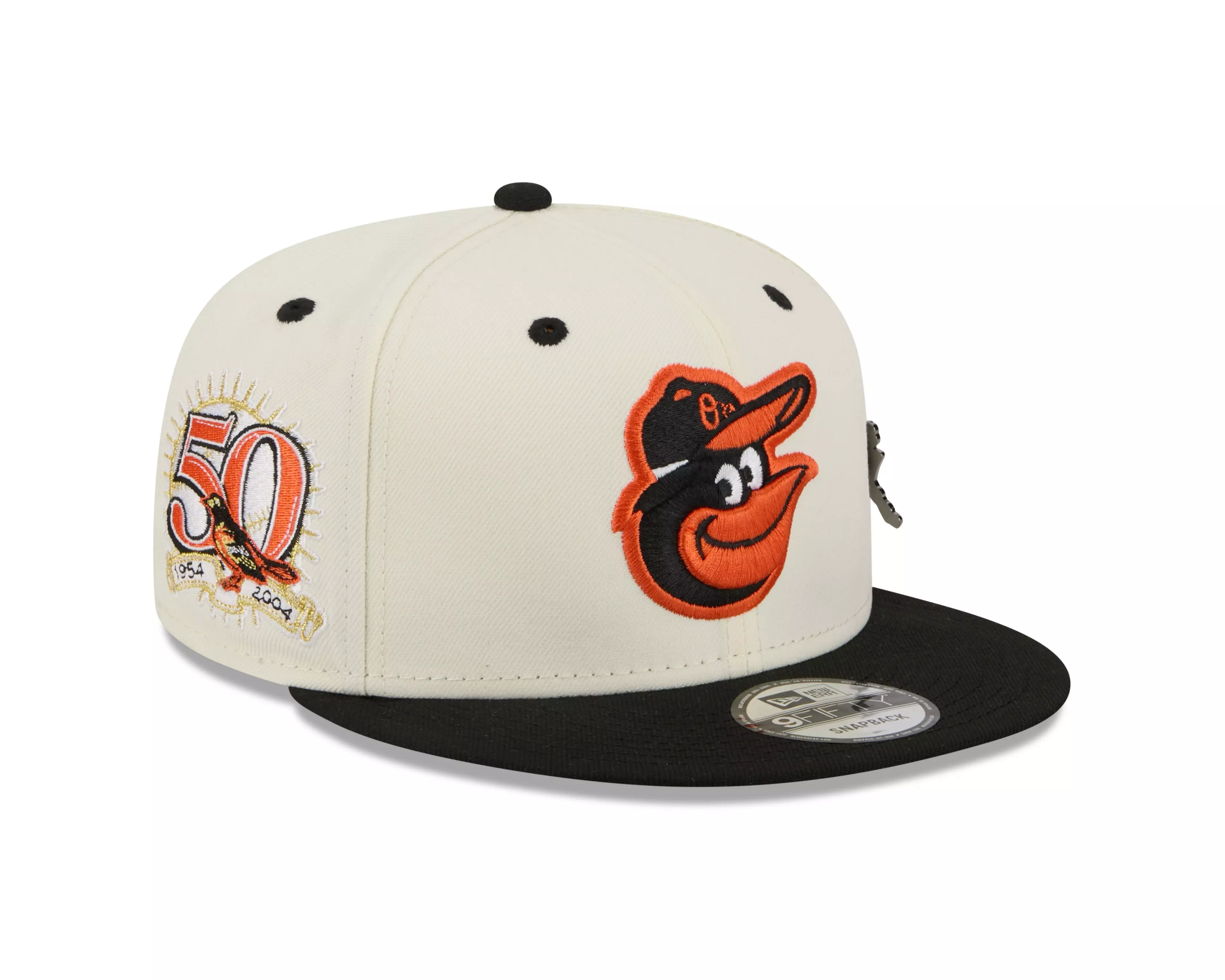 New Era Baltimore Orioles 9FIFTY Mascot Pin Snapback Hat-Off-White - OFF-WHITE