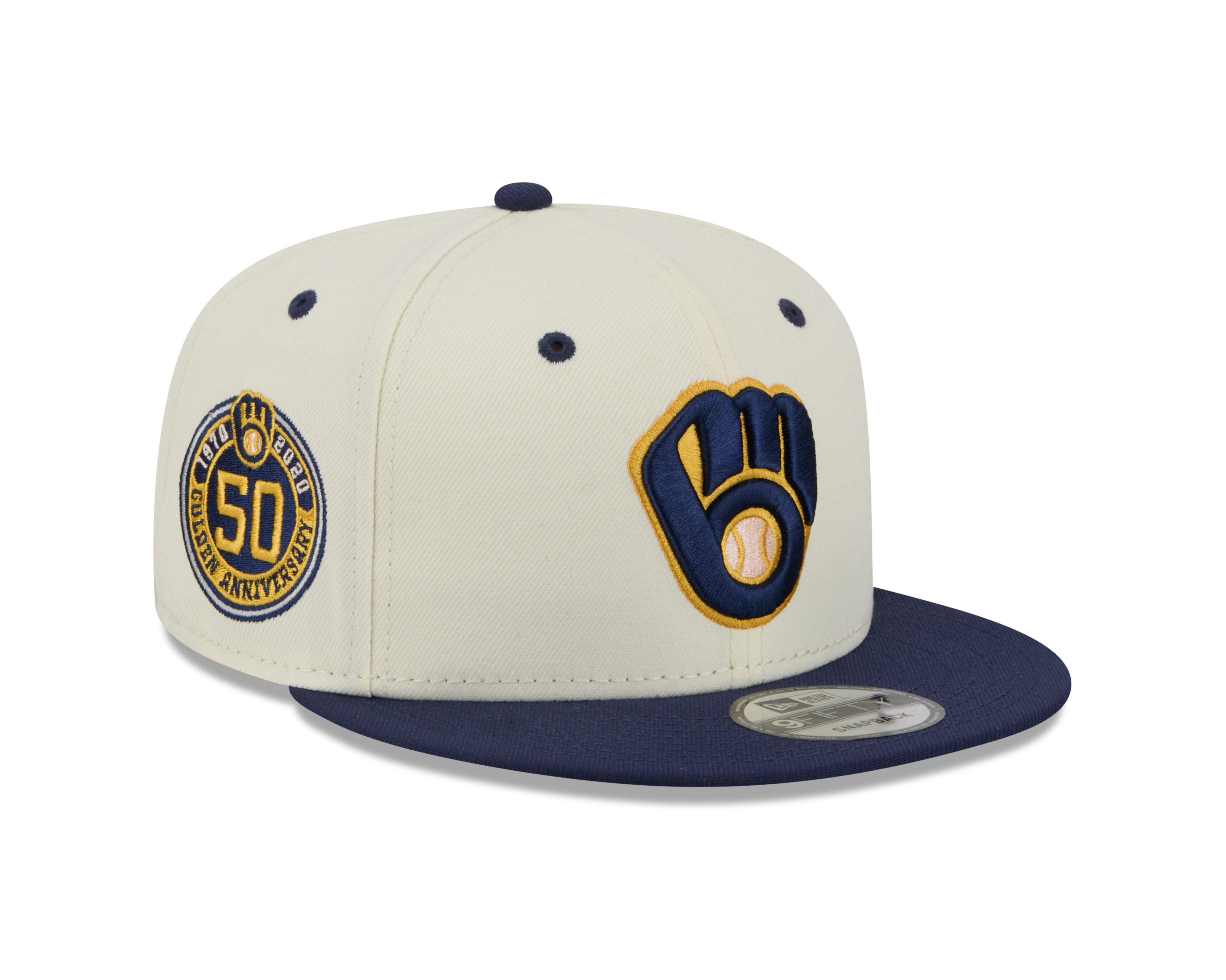 New Era Milwaukee Brewers 9FIFTY Mascot Pin Off-White Snapback Hat