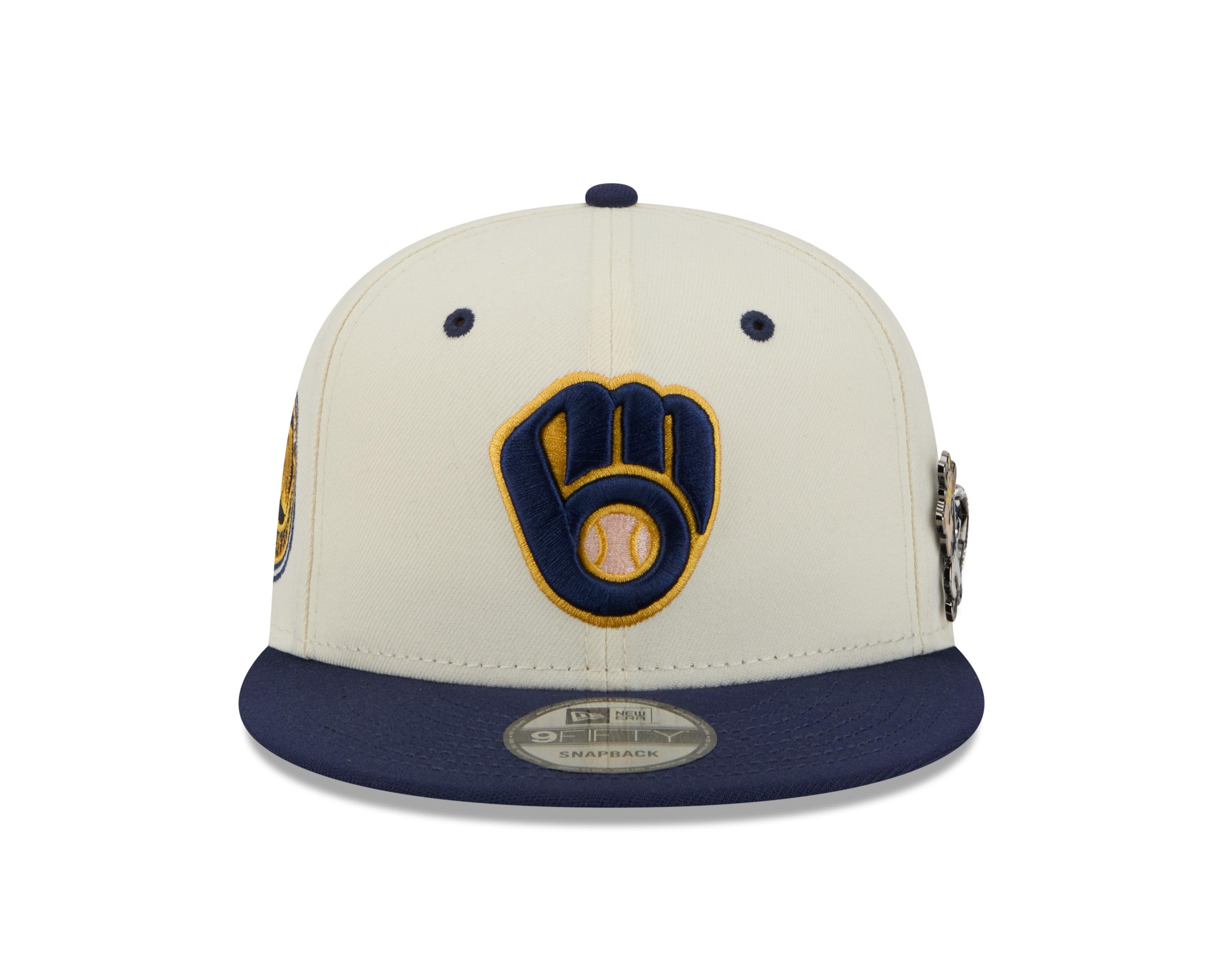 New Era Milwaukee Brewers 9FIFTY Mascot Pin Off-White Snapback Hat