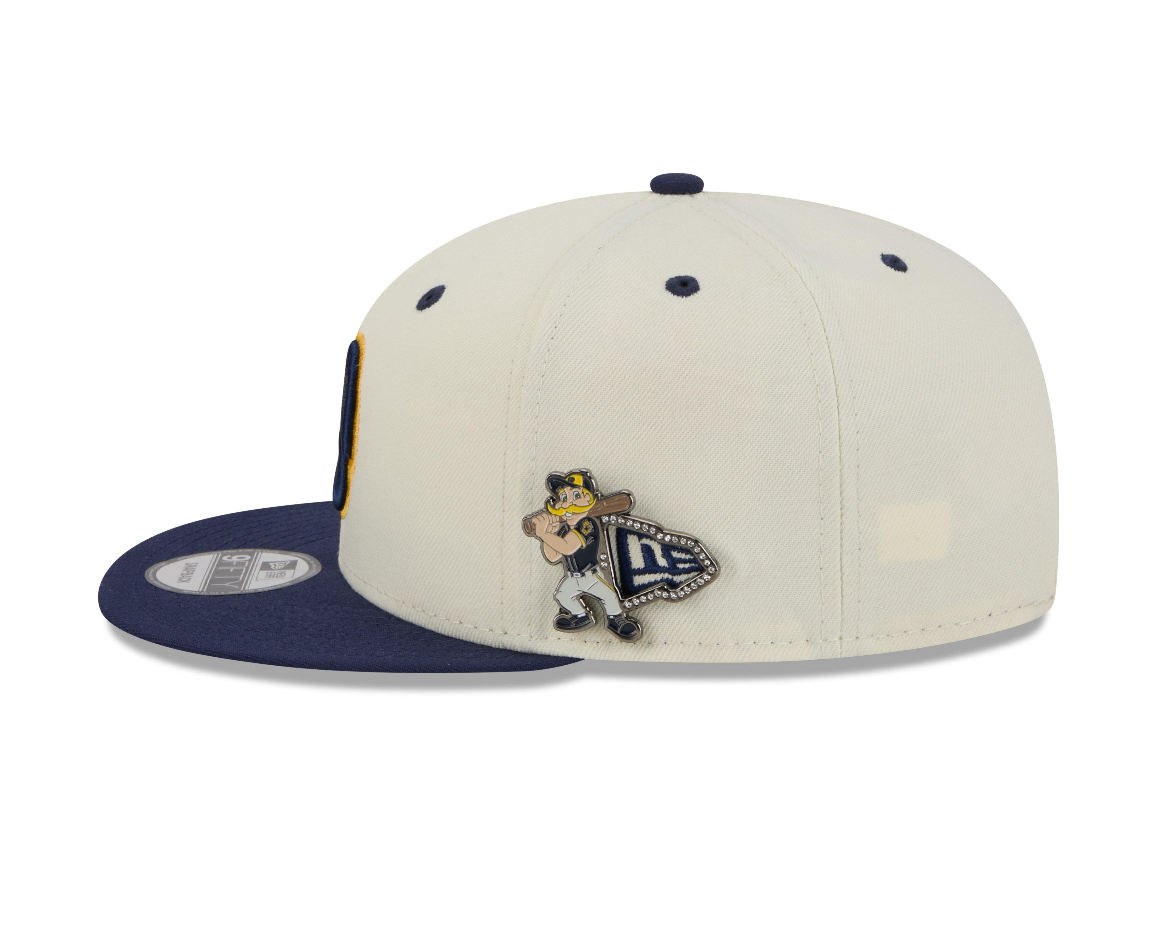 New Era Milwaukee Brewers 9FIFTY Mascot Pin Off-White Snapback Hat