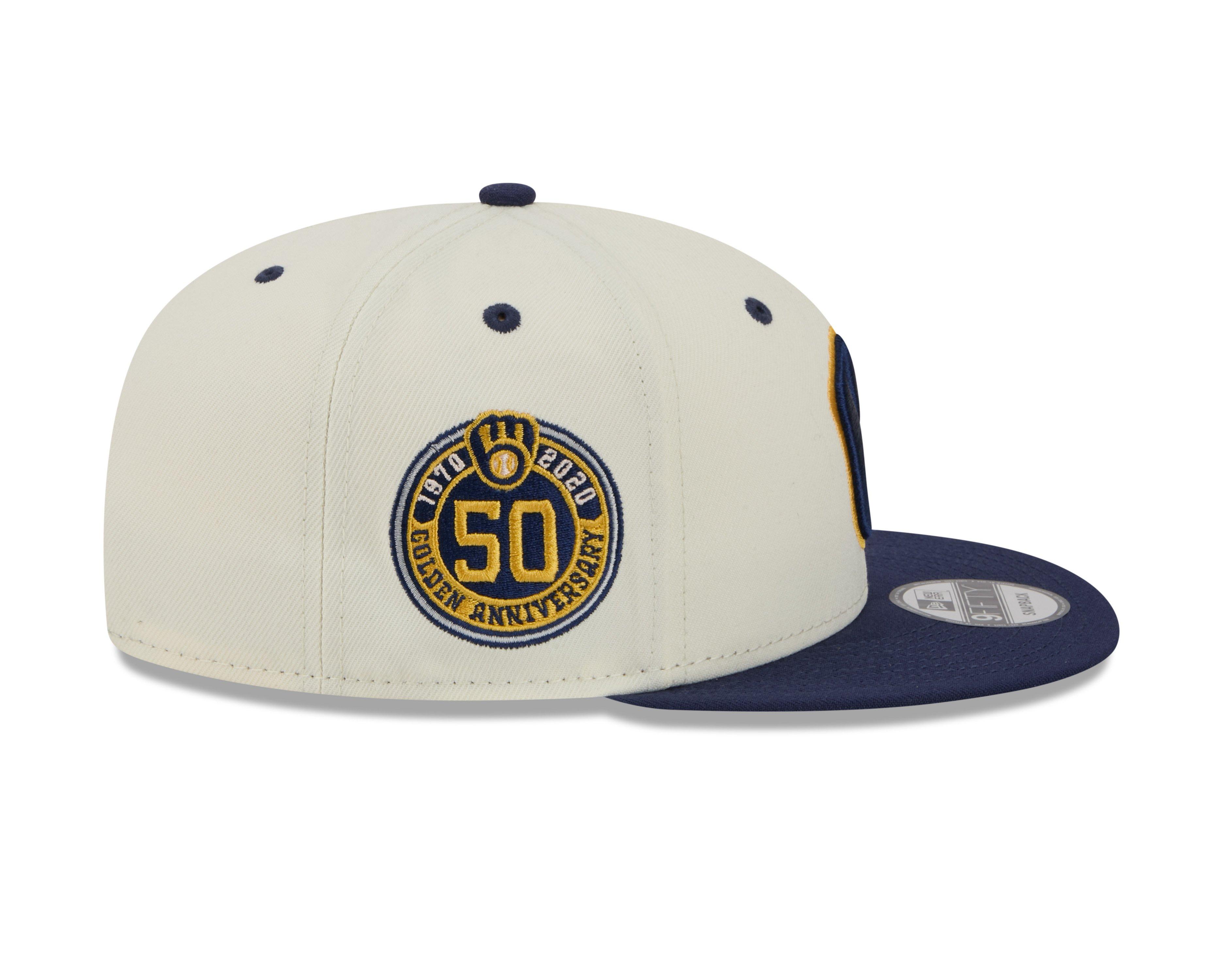 New Era Milwaukee Brewers 9FIFTY Mascot Pin Off-White Snapback Hat