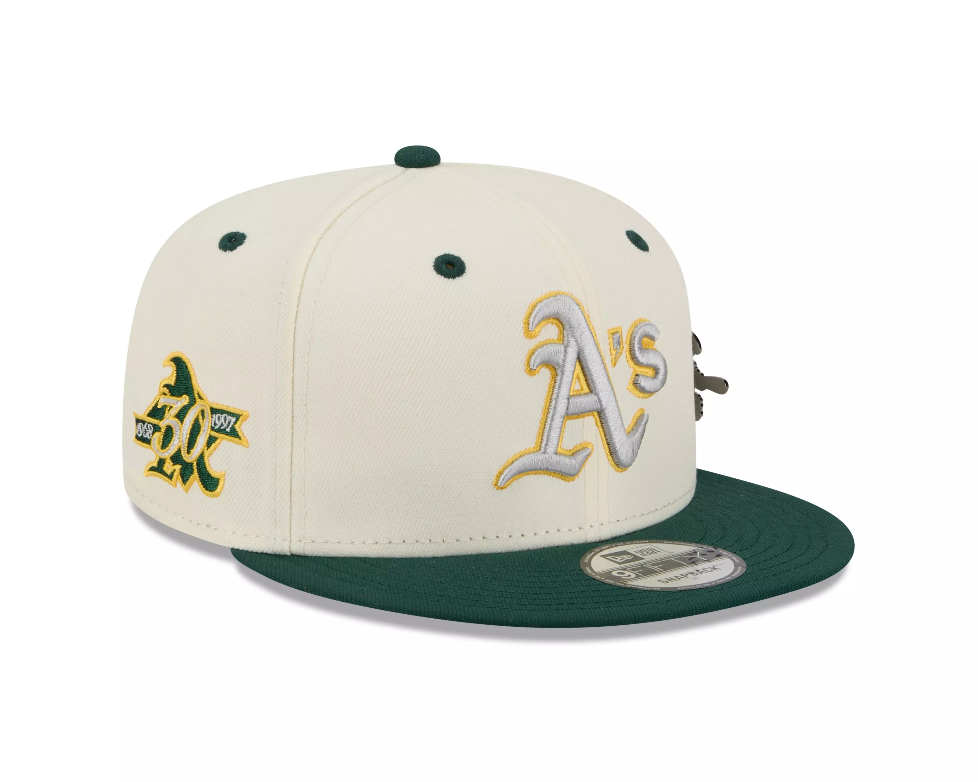 New Era Oakland Athletics 9FIFTY Mascot Pin Snapback Hat-Off-White - OFF-WHITE