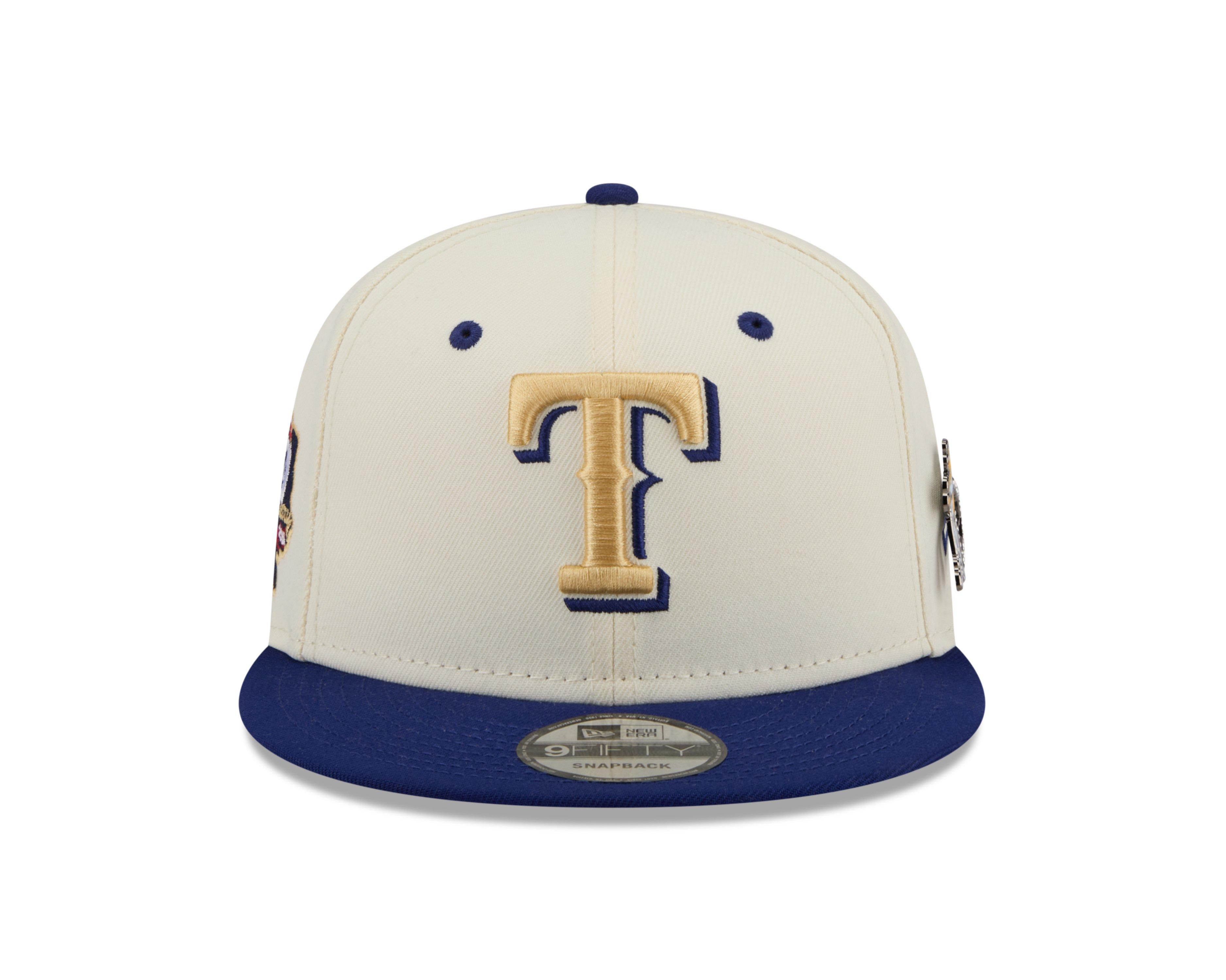 New Era Texas Rangers 9FIFTY Mascot Pin Off-White Snapback Hat