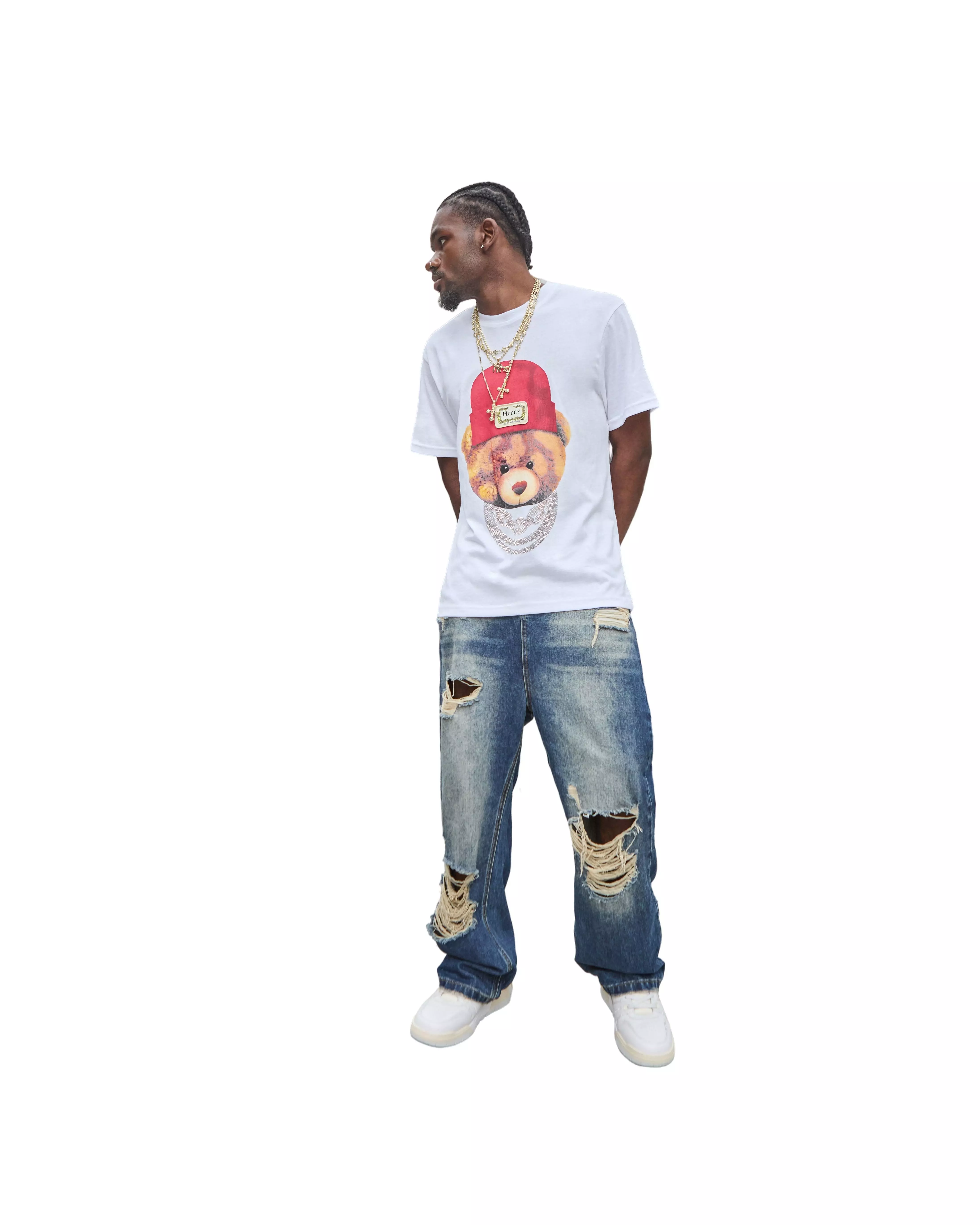 Reason Men's Henny Teddy Tee - White - WHITE
