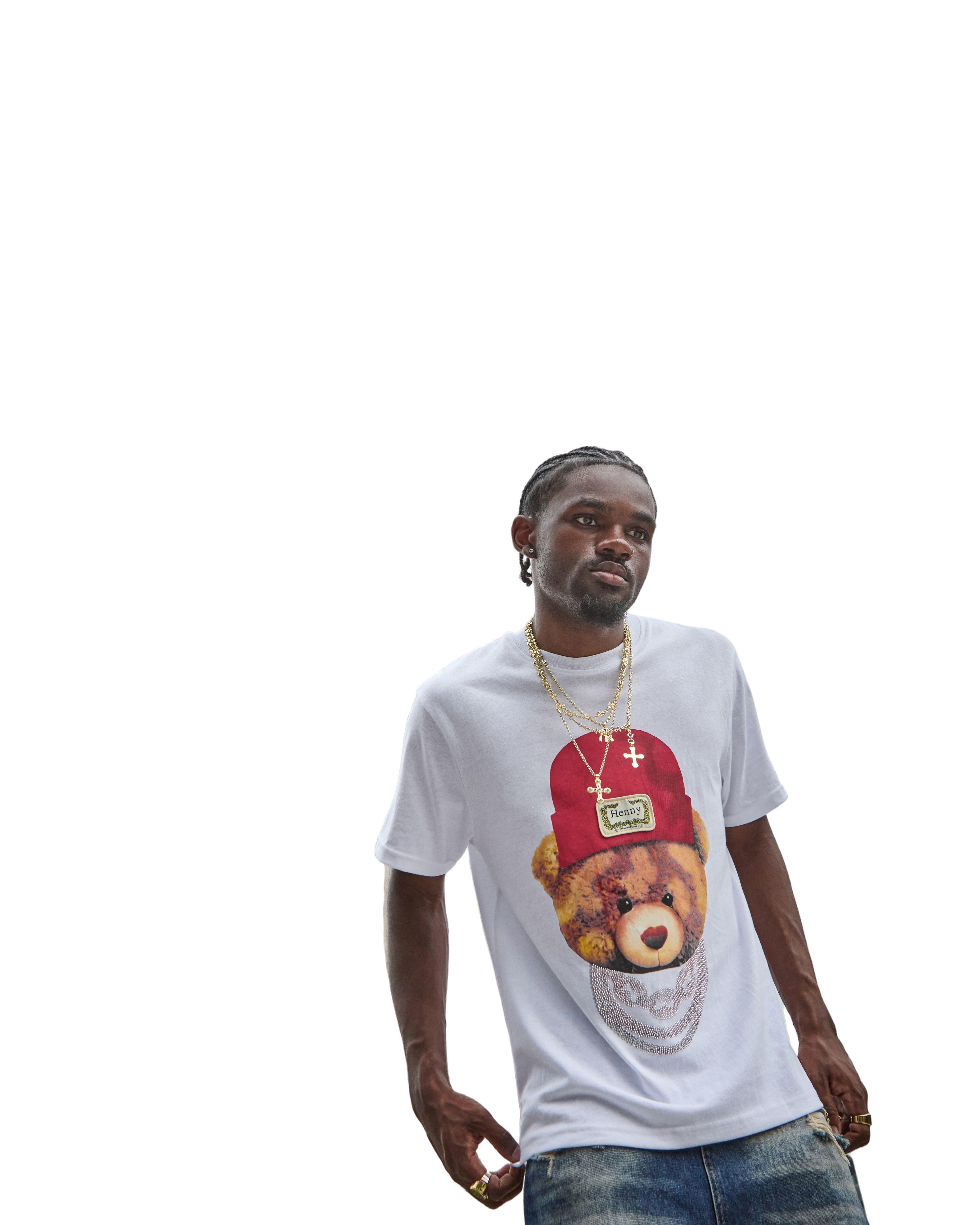 Reason Men's Henny Teddy Tee - White - WHITE Thumbnail View 3