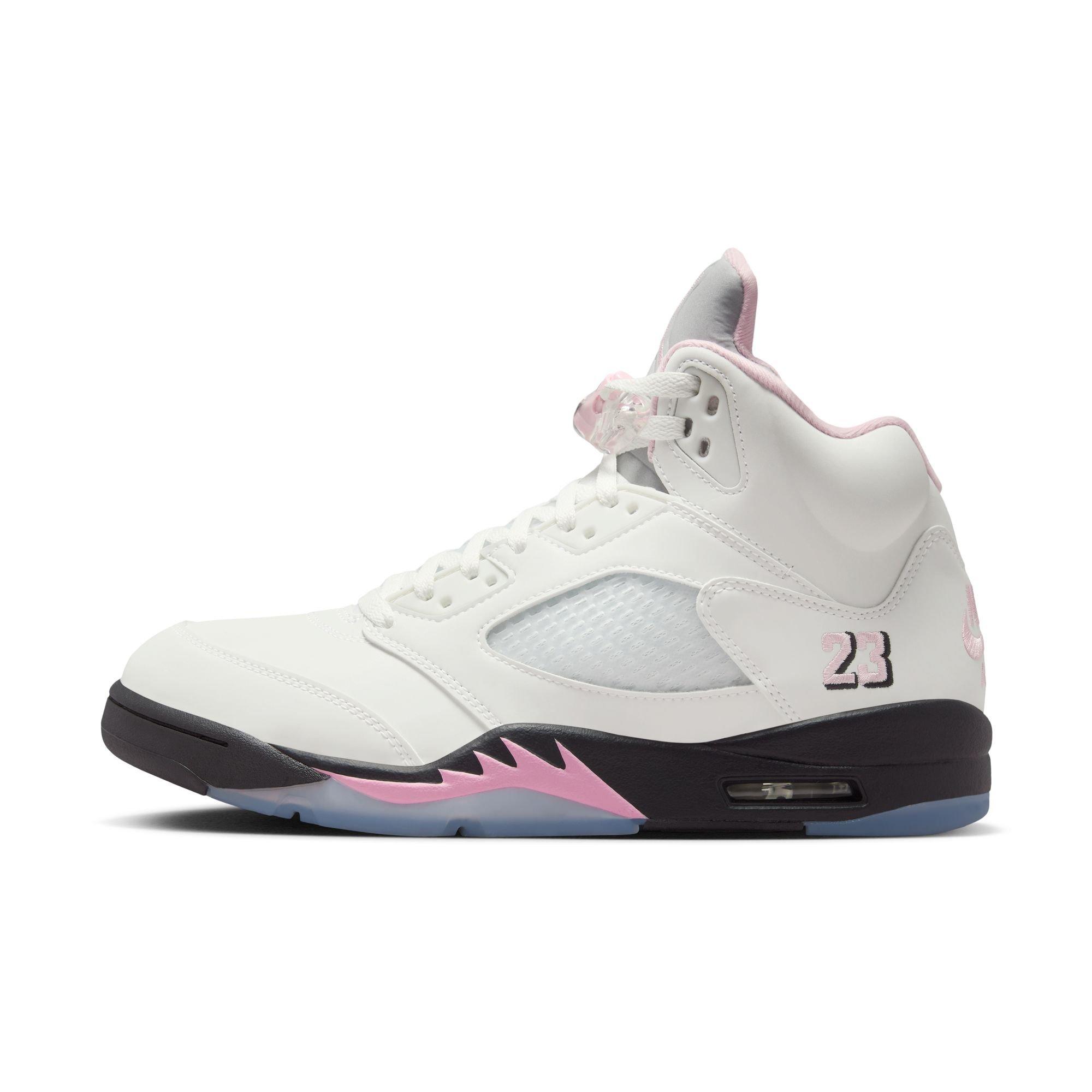 Jordan 5 Retro "Medium Soft Pink" Men's Shoe - WHITE/SOFT PINK/BLACK Thumbnail View 8