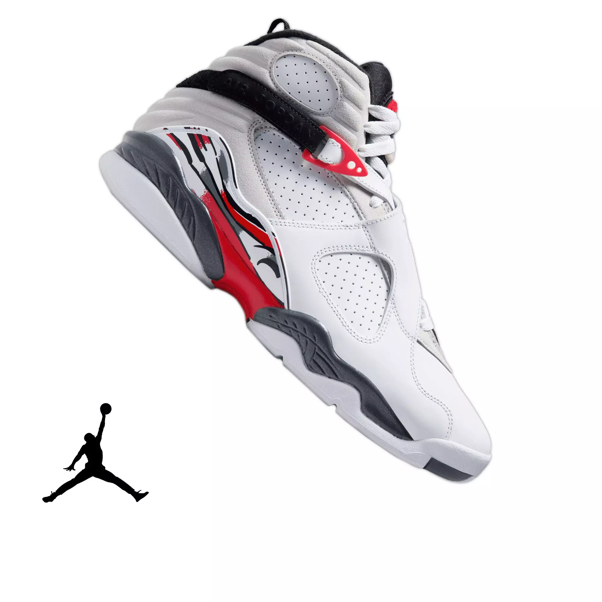 Jordan 8 Retro "White and True Red" Men's Shoe - WHITE/BLACK/TRUE RED