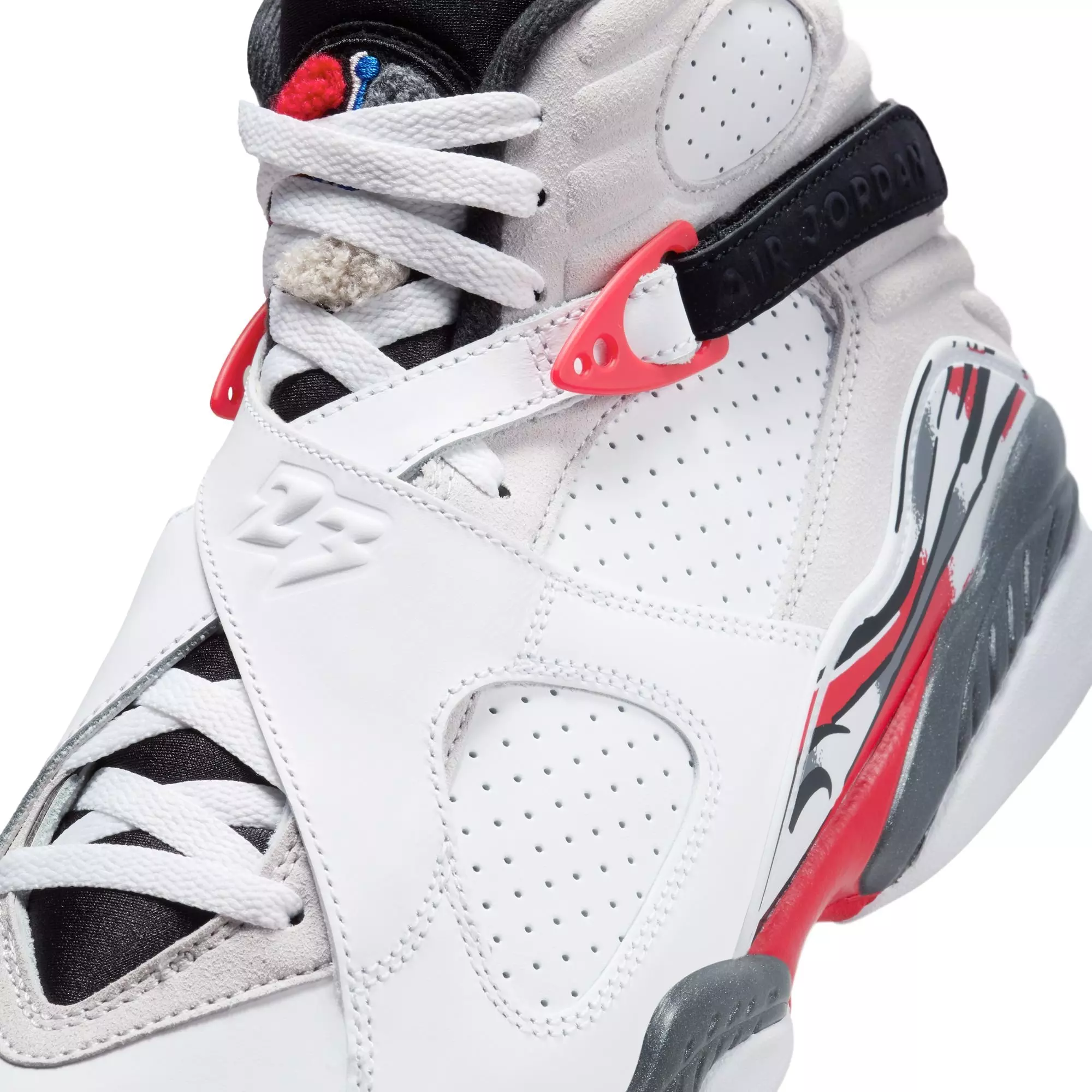 Jordan 8 Retro "White and True Red" Men's Shoe - WHITE/BLACK/TRUE RED