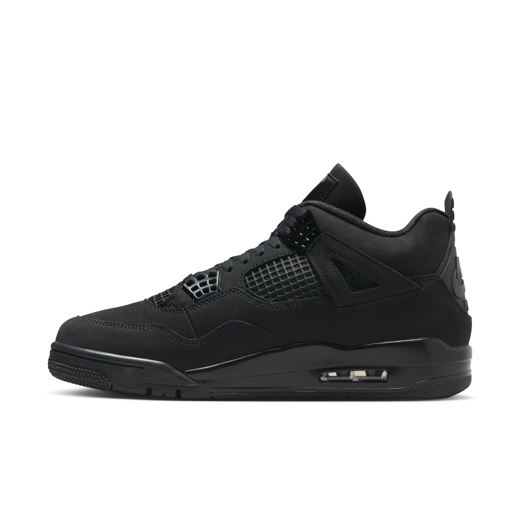 Jordan 4 Retro "Black Cat" Men's Shoe - BLACK Thumbnail View 8
