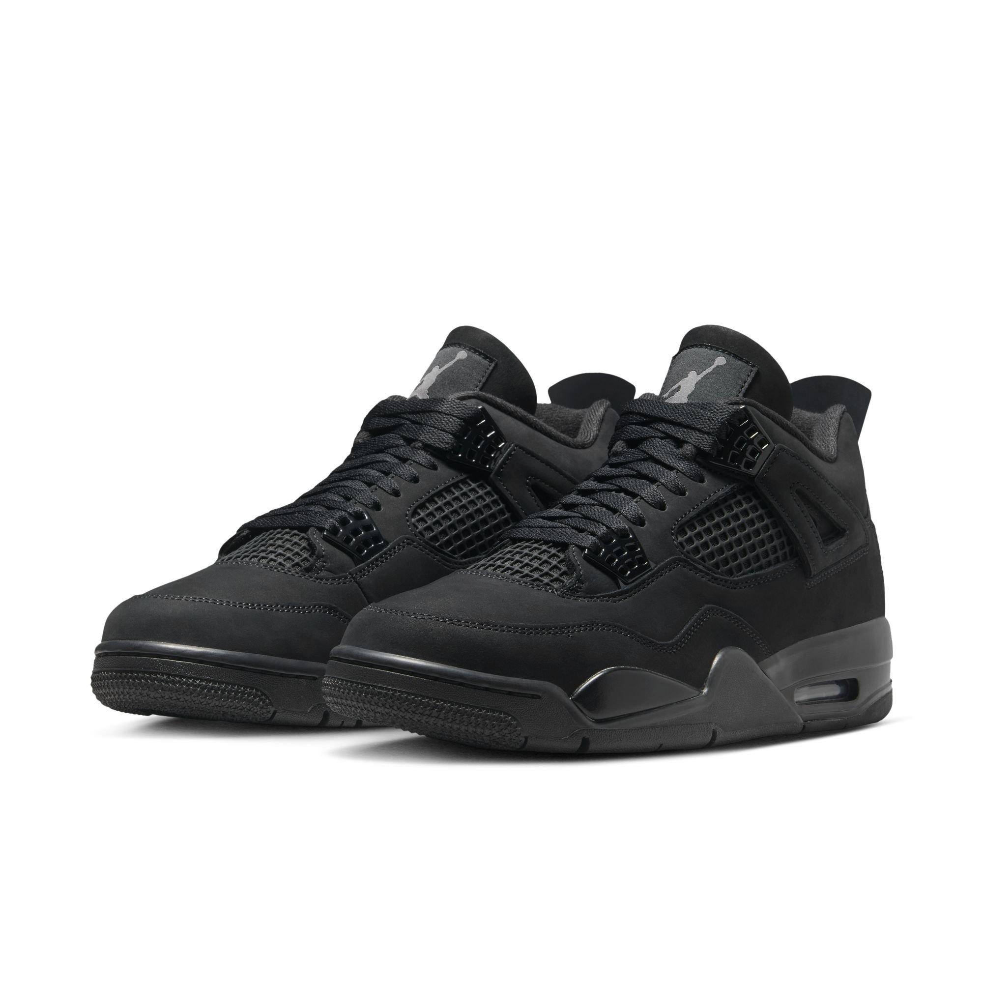 Jordan 4 Retro "Black Cat" Men's Shoe - BLACK Thumbnail View 4