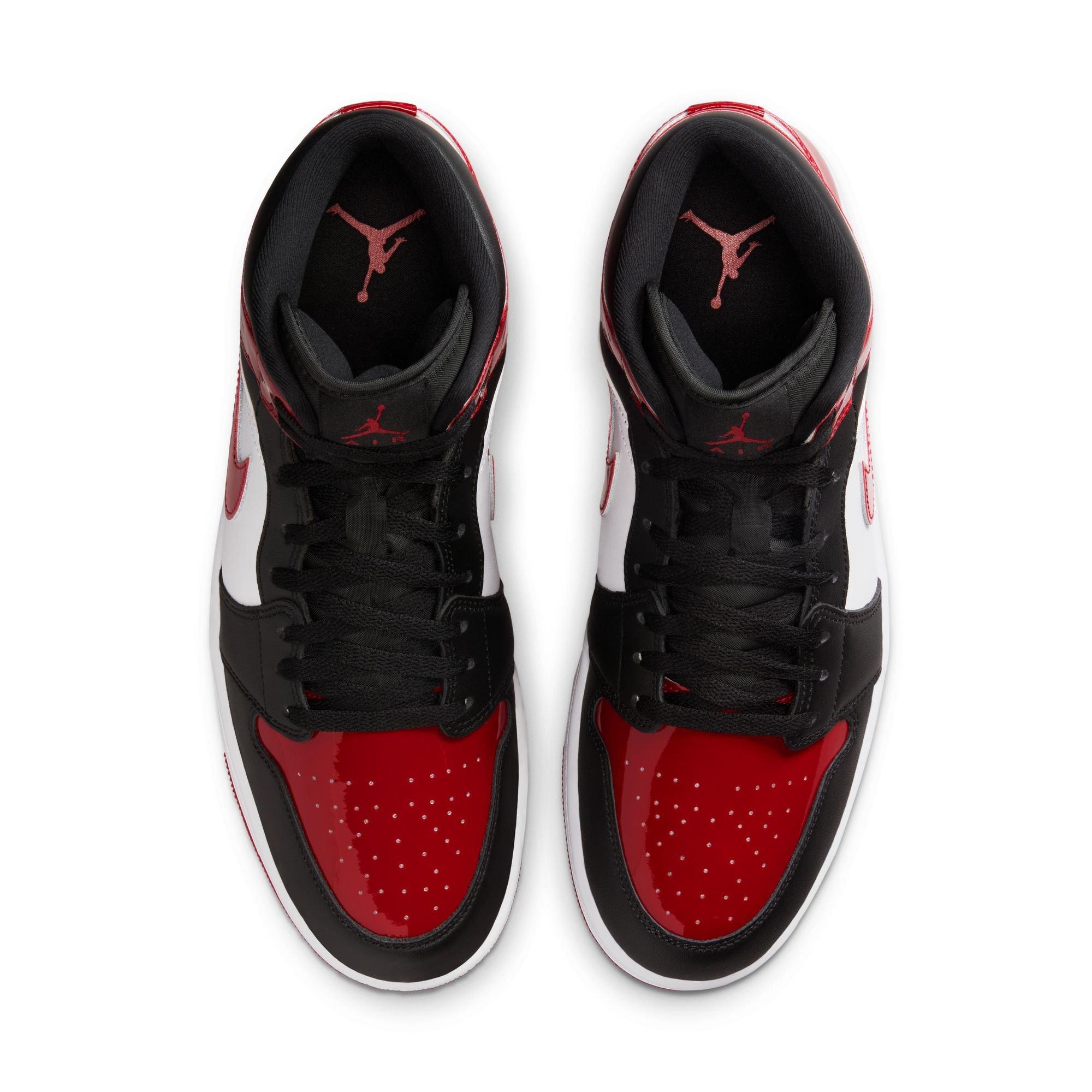 Jordan 1 Mid SE "Black/Varsity Red/White" Men's Shoe - BLACK/RED/WHITE Thumbnail View 6