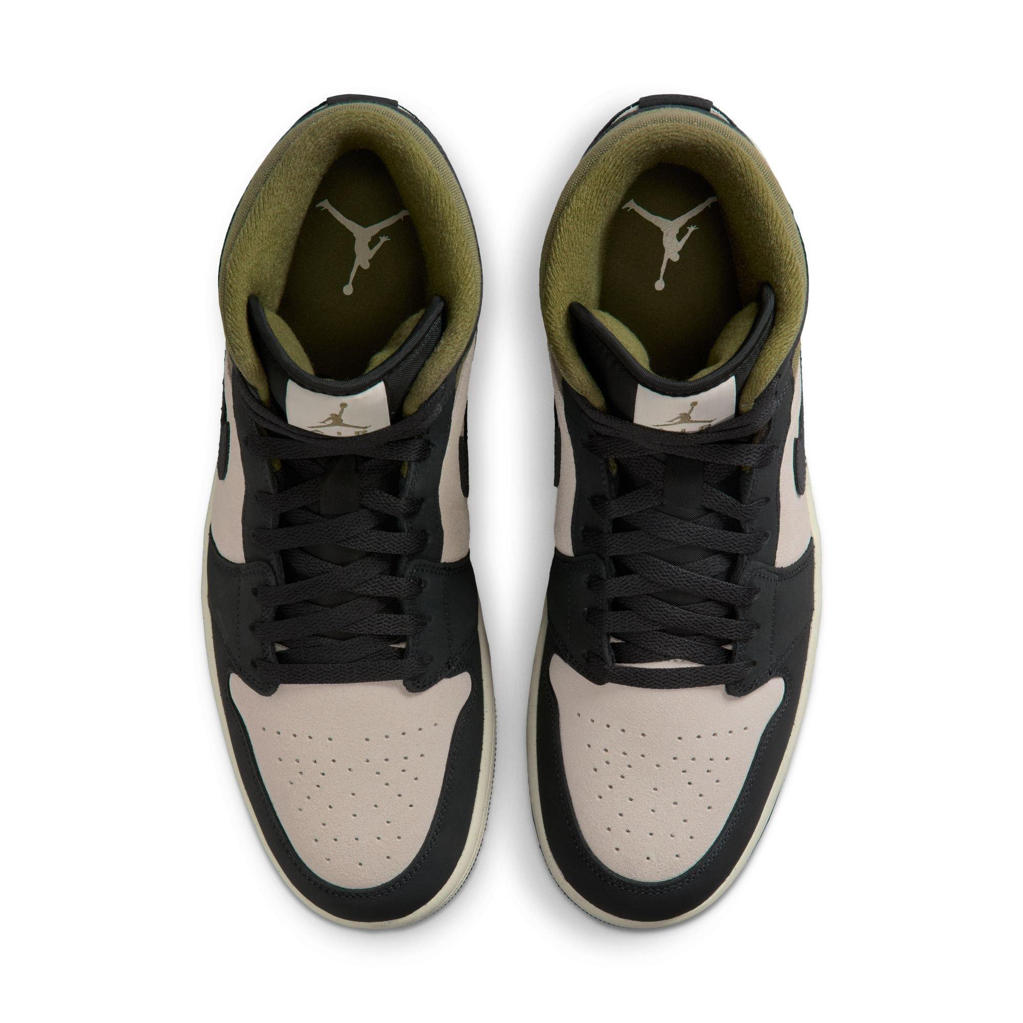 Jordan 1 Mid SE "Lt Orewood Brn/Off Noir/Medium Olive" Men's Shoe - OLIVE Thumbnail View 6