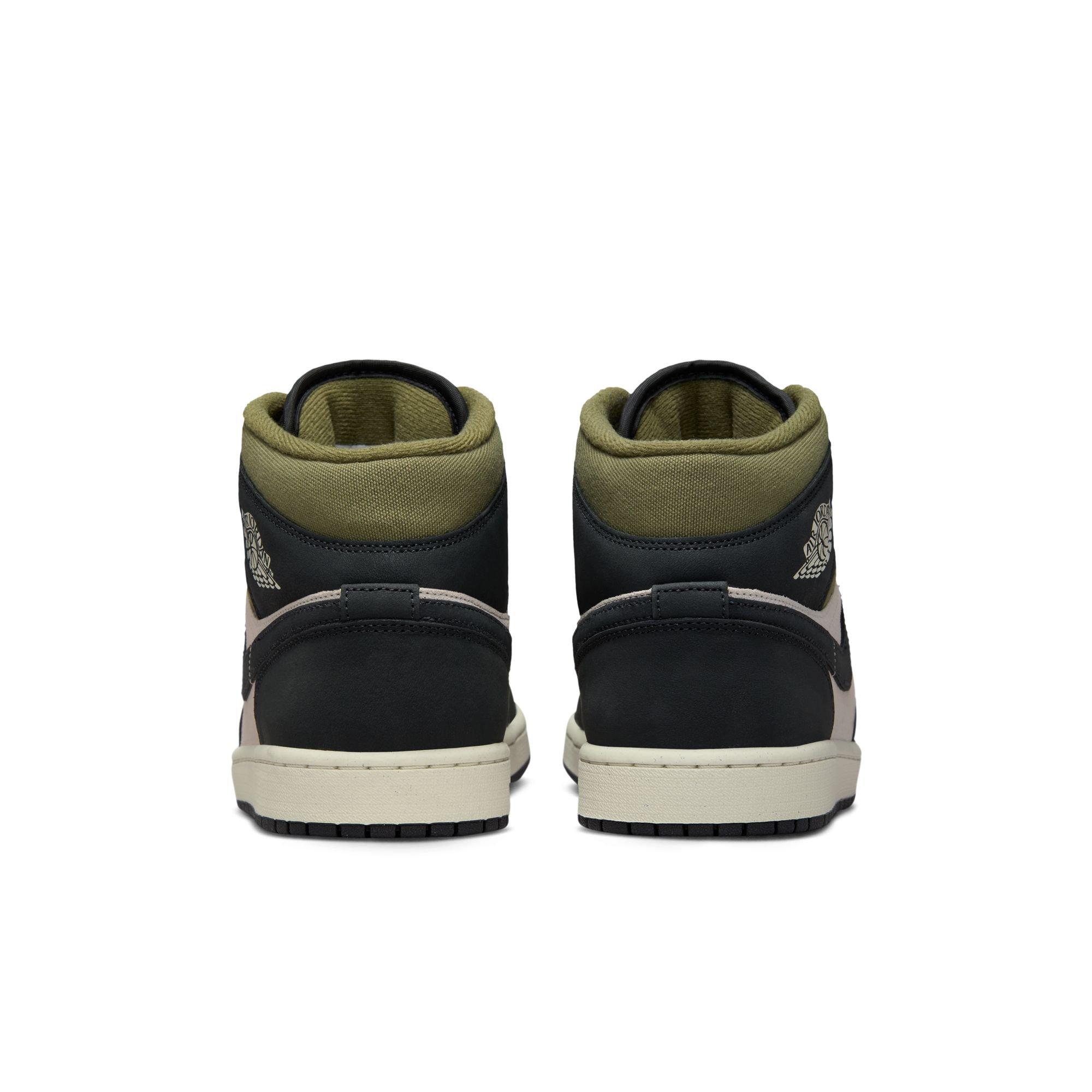 Jordan 1 Mid SE "Lt Orewood Brn/Off Noir/Medium Olive" Men's Shoe - OLIVE Thumbnail View 7