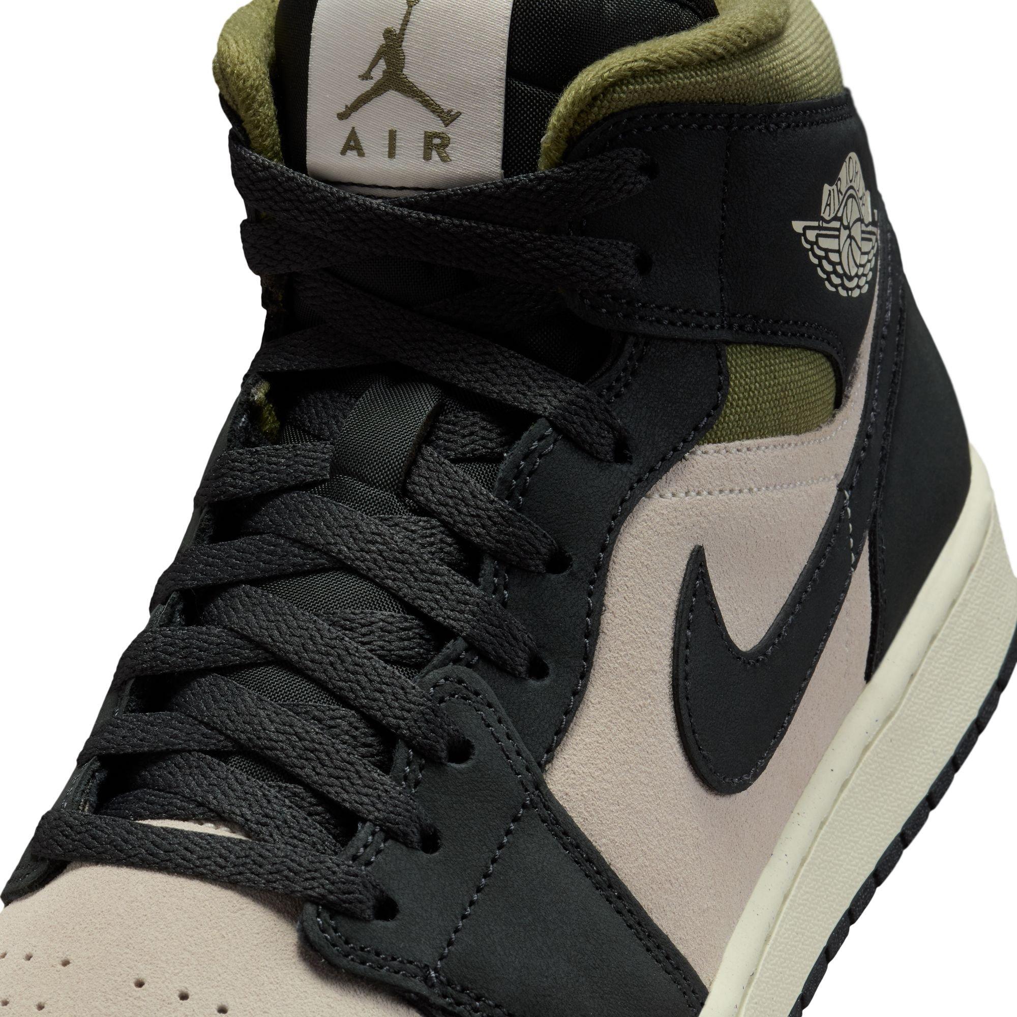 Jordan 1 Mid SE "Lt Orewood Brn/Off Noir/Medium Olive" Men's Shoe - OLIVE Thumbnail View 10