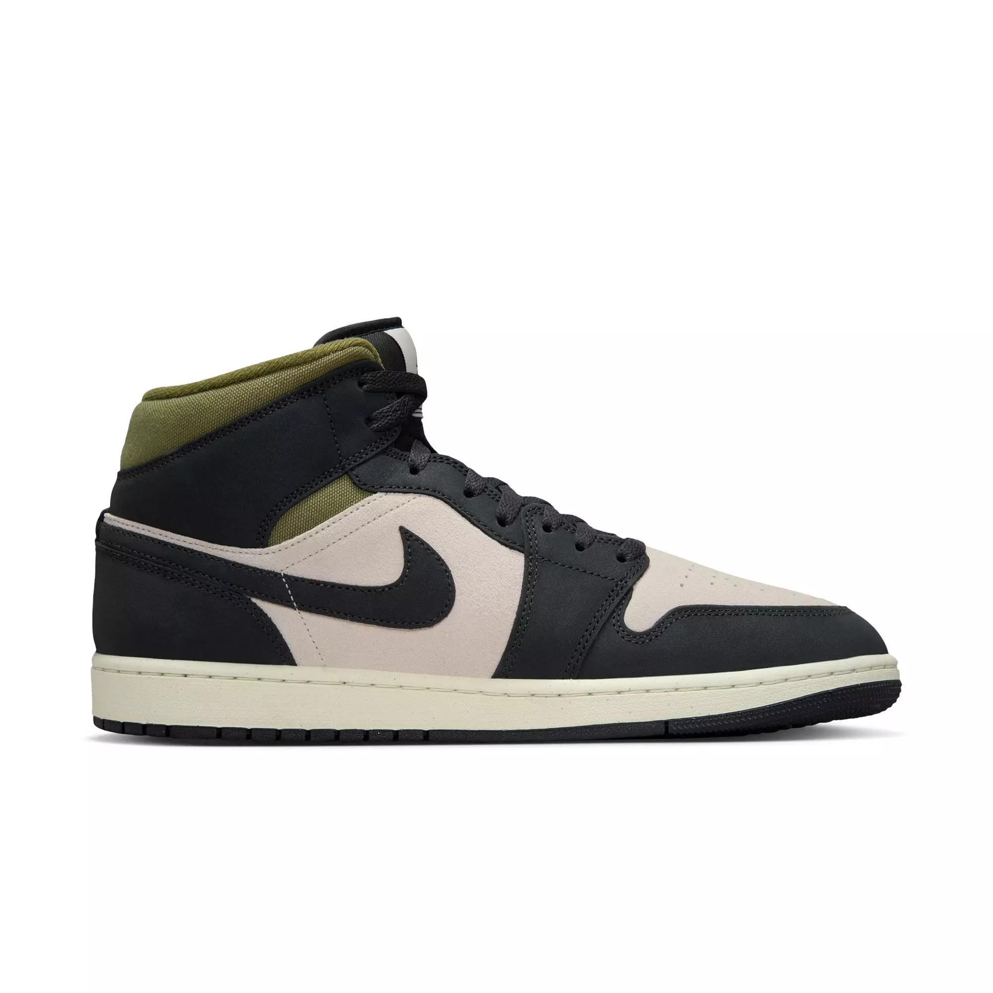 Jordan 1 Mid SE "Lt Orewood Brn/Off Noir/Medium Olive" Men's Shoe - OLIVE