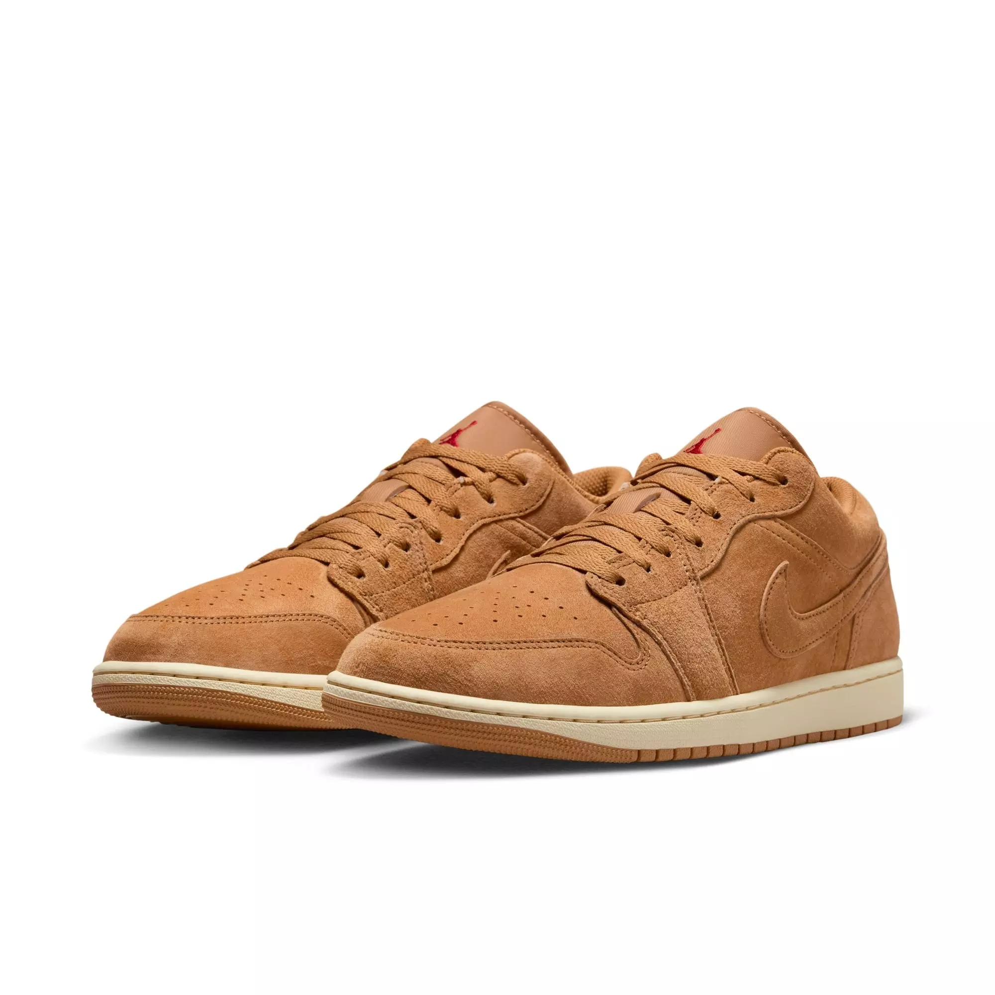 Jordan 1 Low SE "Flax/Varsity Red/White" Men's Shoe - KHAKI/RED