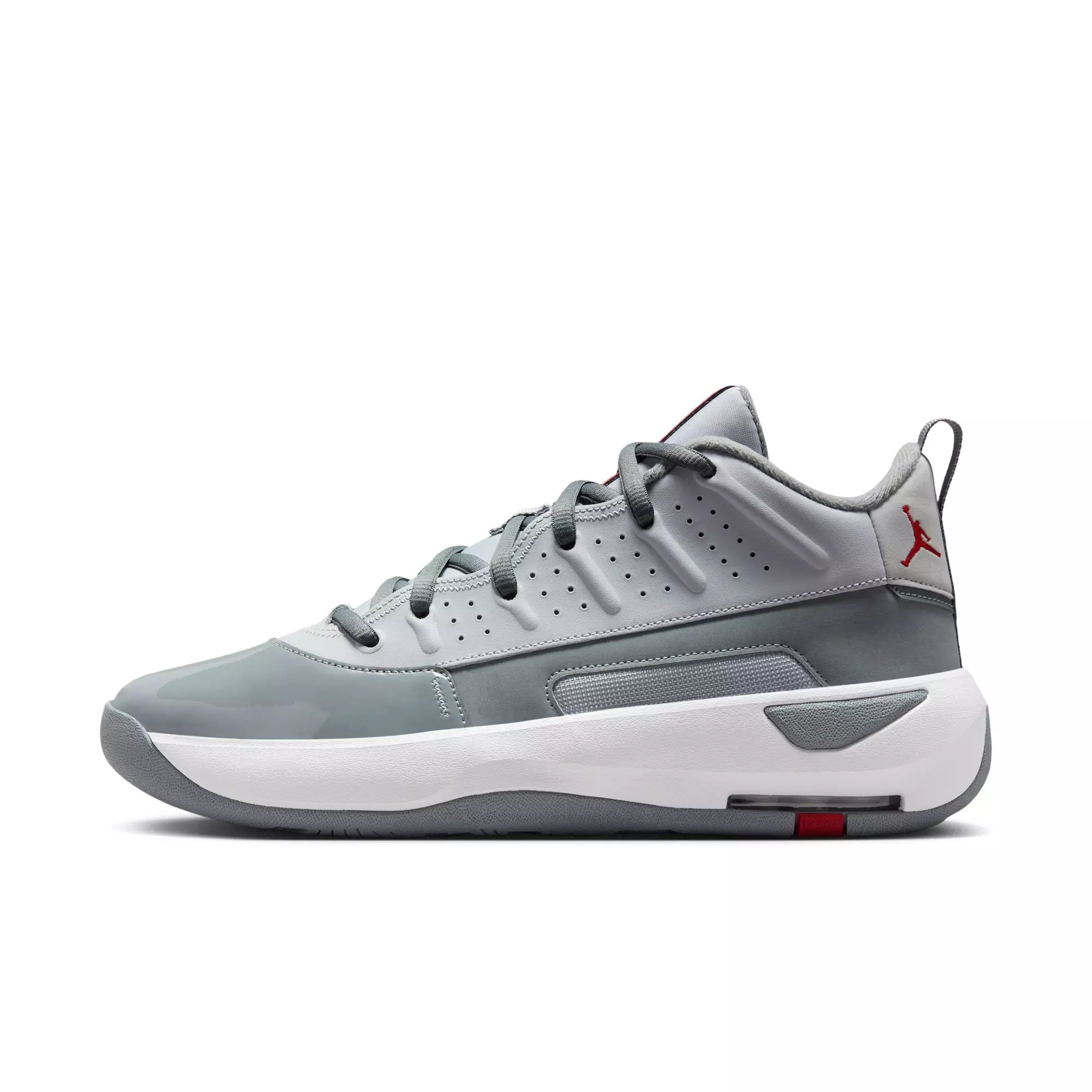 Jordan Max Aura 7 "Wolf Grey/Varsity Red/Cool Grey/White" Men's Shoe - GREY/WHITE