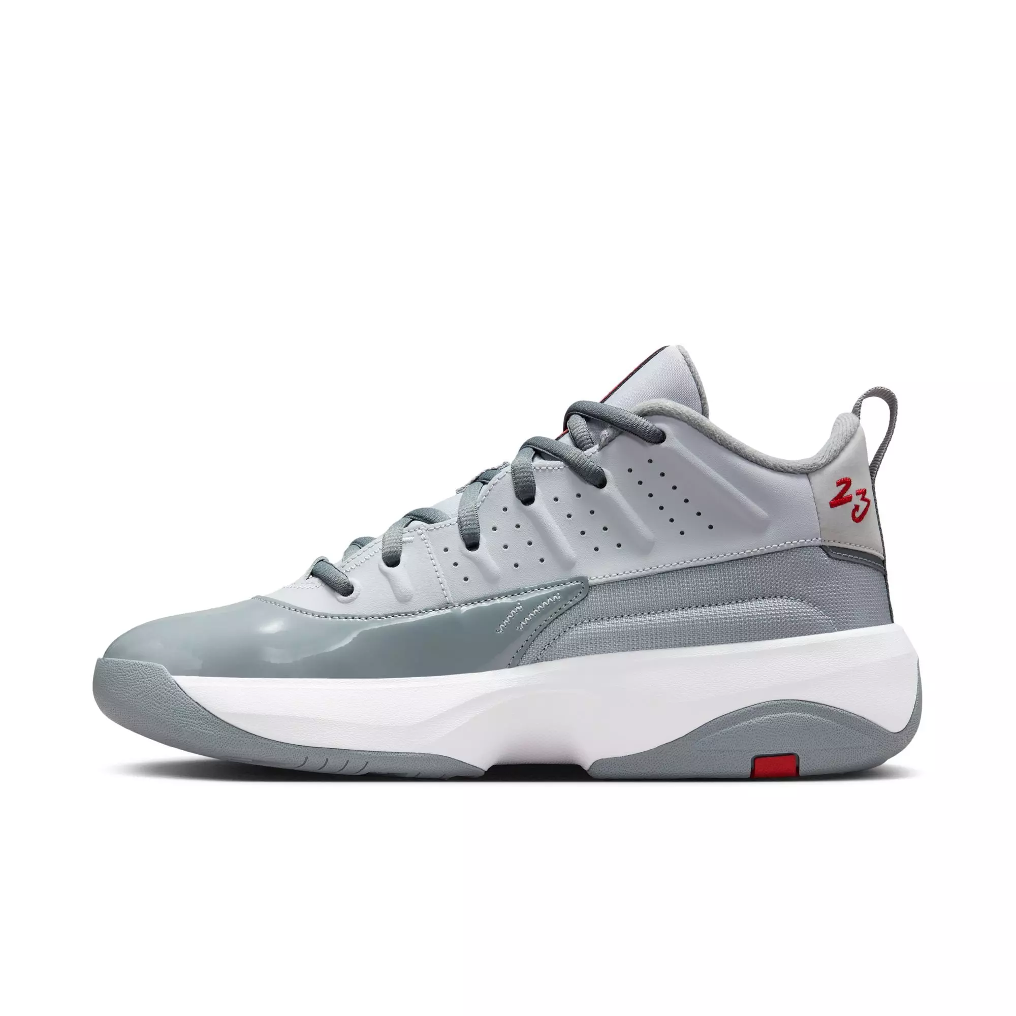 Jordan Max Aura 7 "Wolf Grey/Varsity Red/Cool Grey/White" Men's Shoe - GREY/WHITE