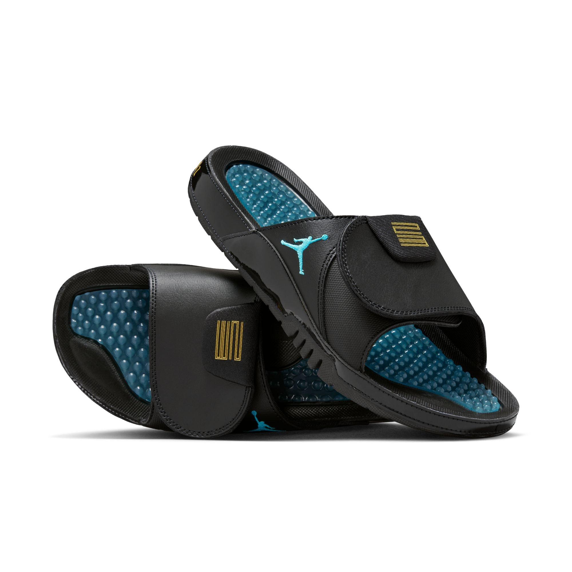 Jordan Hydro XI "Black/Gamma Blue/Varsity Maize" Unisex Slide - BLACK/BLUE Thumbnail View 5