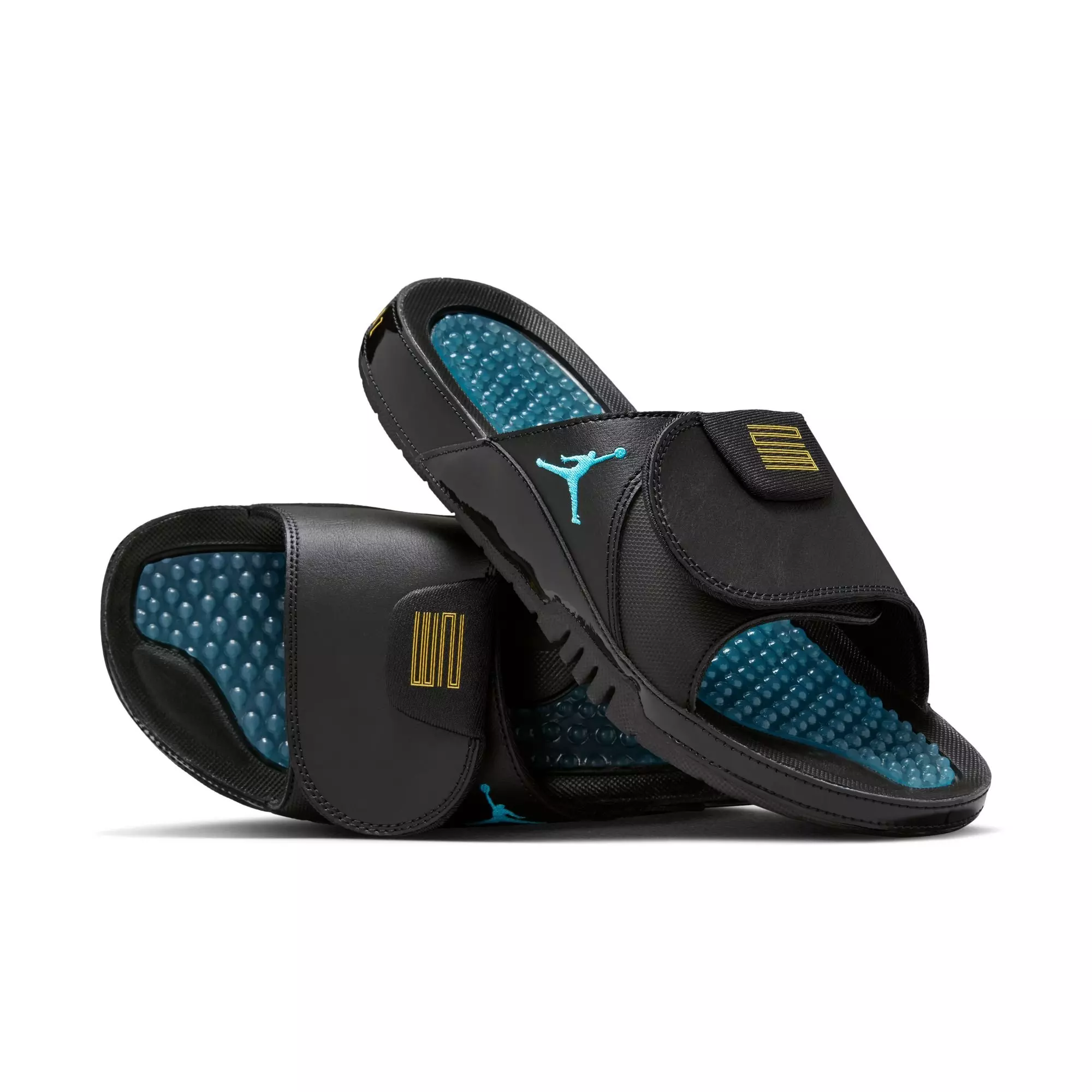 Jordan Hydro XI "Black/Gamma Blue/Varsity Maize" Unisex Slide - BLACK/BLUE