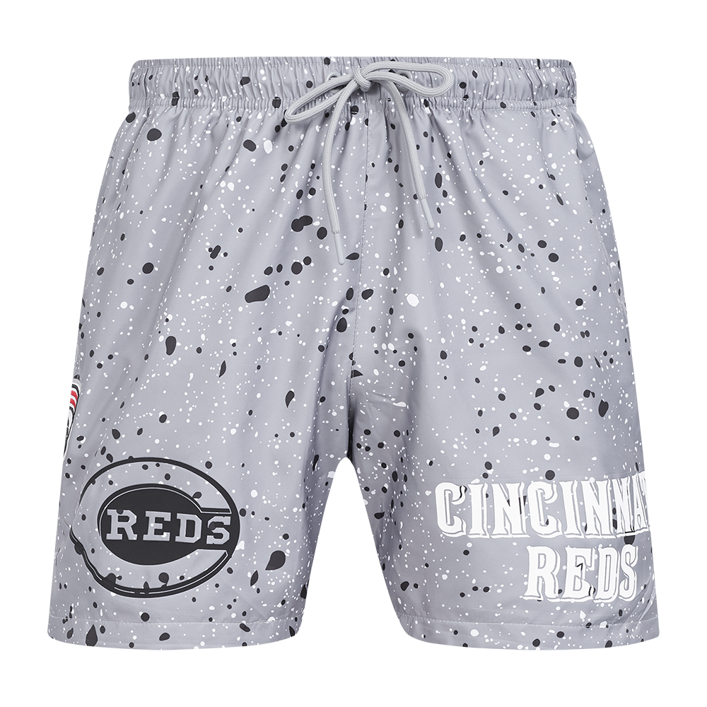 Pro Standard Cincinnati Reds White Cement Shorts-Grey - GREY Thumbnail View 1