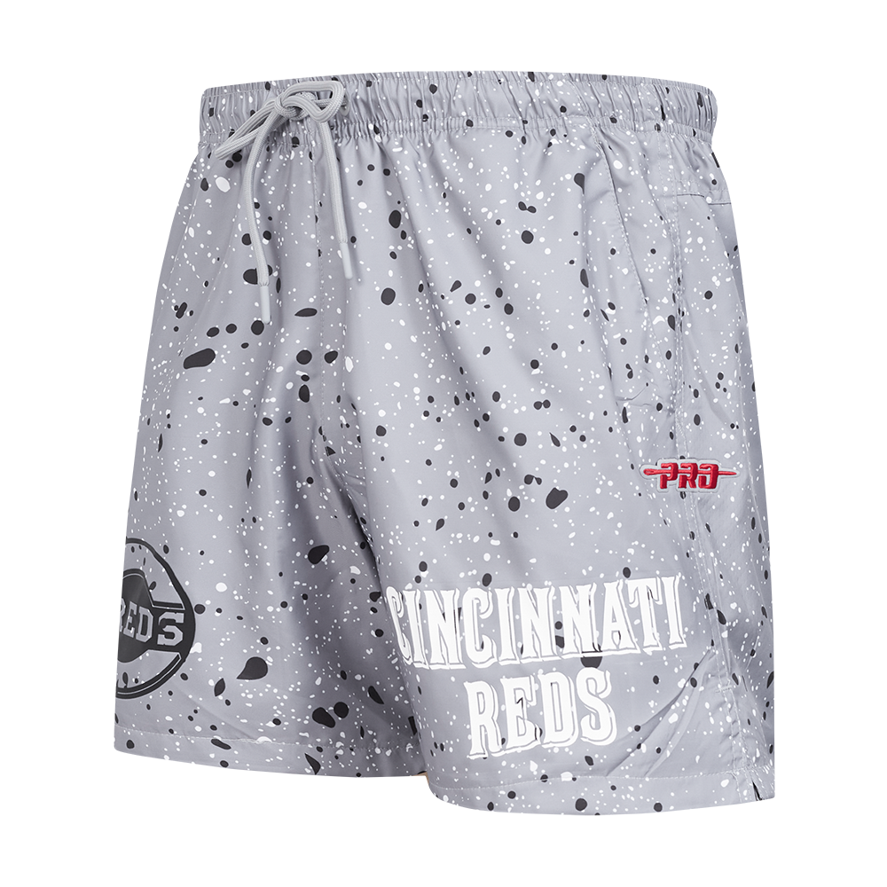 Pro Standard Cincinnati Reds White Cement Shorts-Grey - GREY Thumbnail View 3