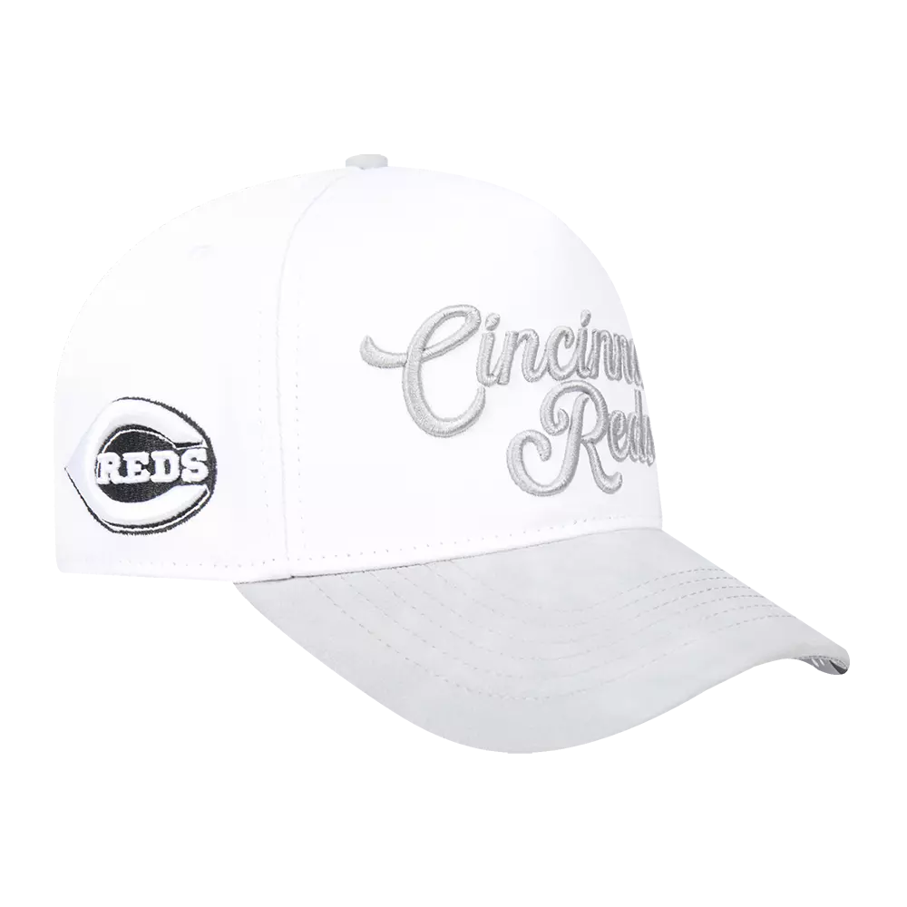 Pro Standard Cincinnati Reds White Cement Snapback Hat-White - WHITE